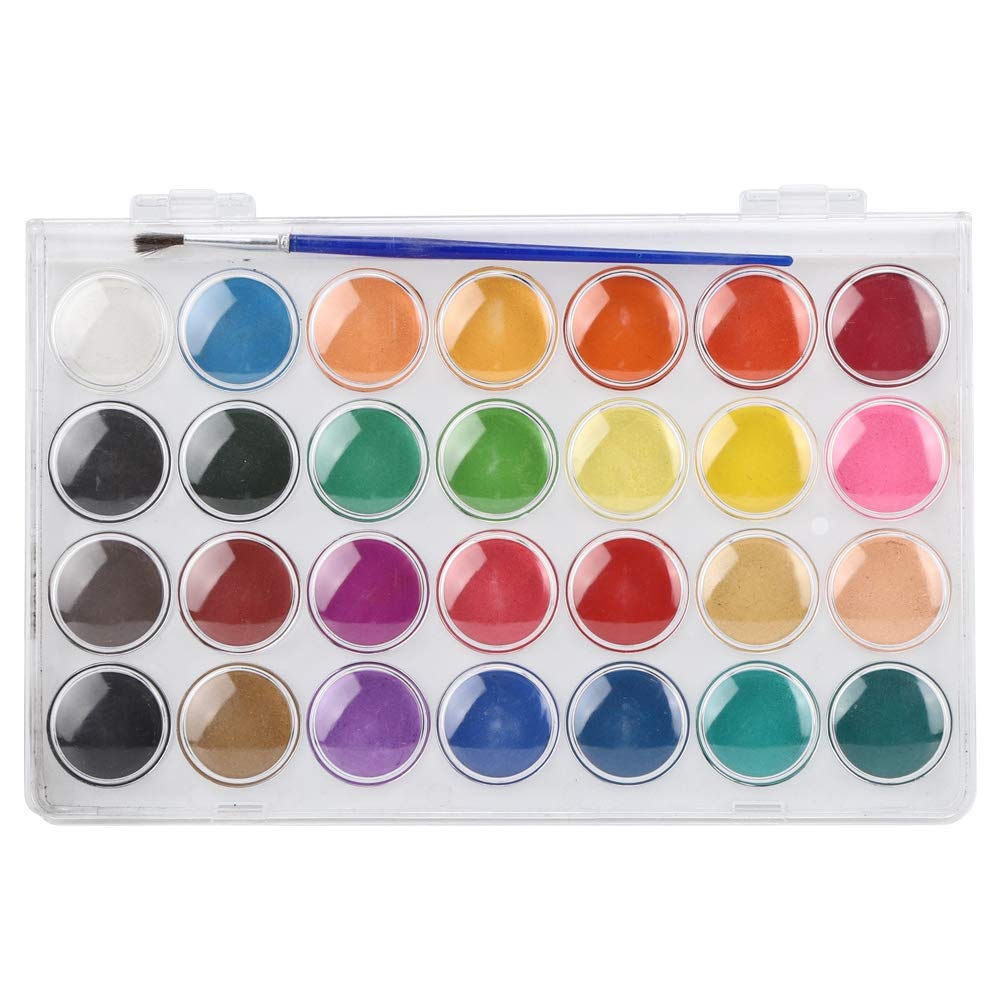 Premium 28-Color Watercolor Paint Set - Solid Gouache for Artists, Students & Professionals | Perfect for Sketching, Painting & DIY Art Projects