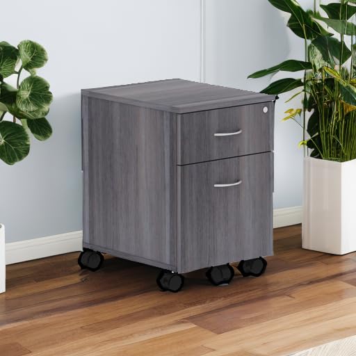 Lorell Relevance Series Charcoal Laminate Office Desk & Furniture Set - Modern Home Office & Workspace Solution for Professionals & Students