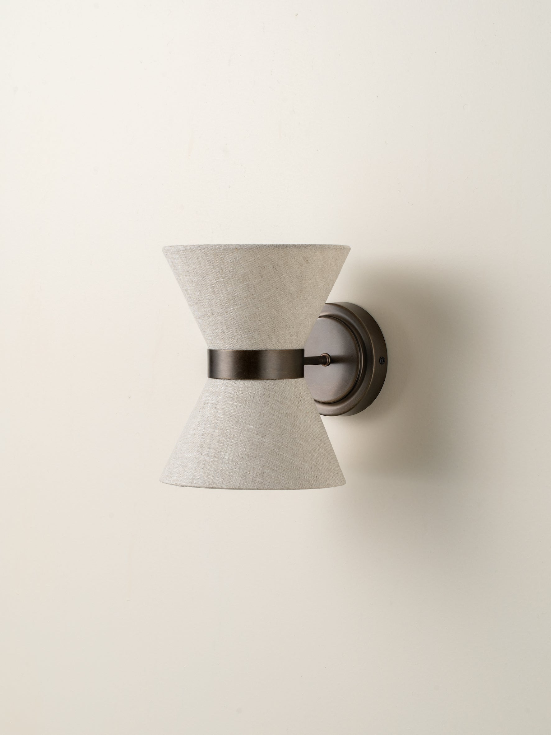 Renwick Linen and Bronze Wall Light - Modern Farmhouse Sconce for Living Room, Bedroom, or Hallway Lighting