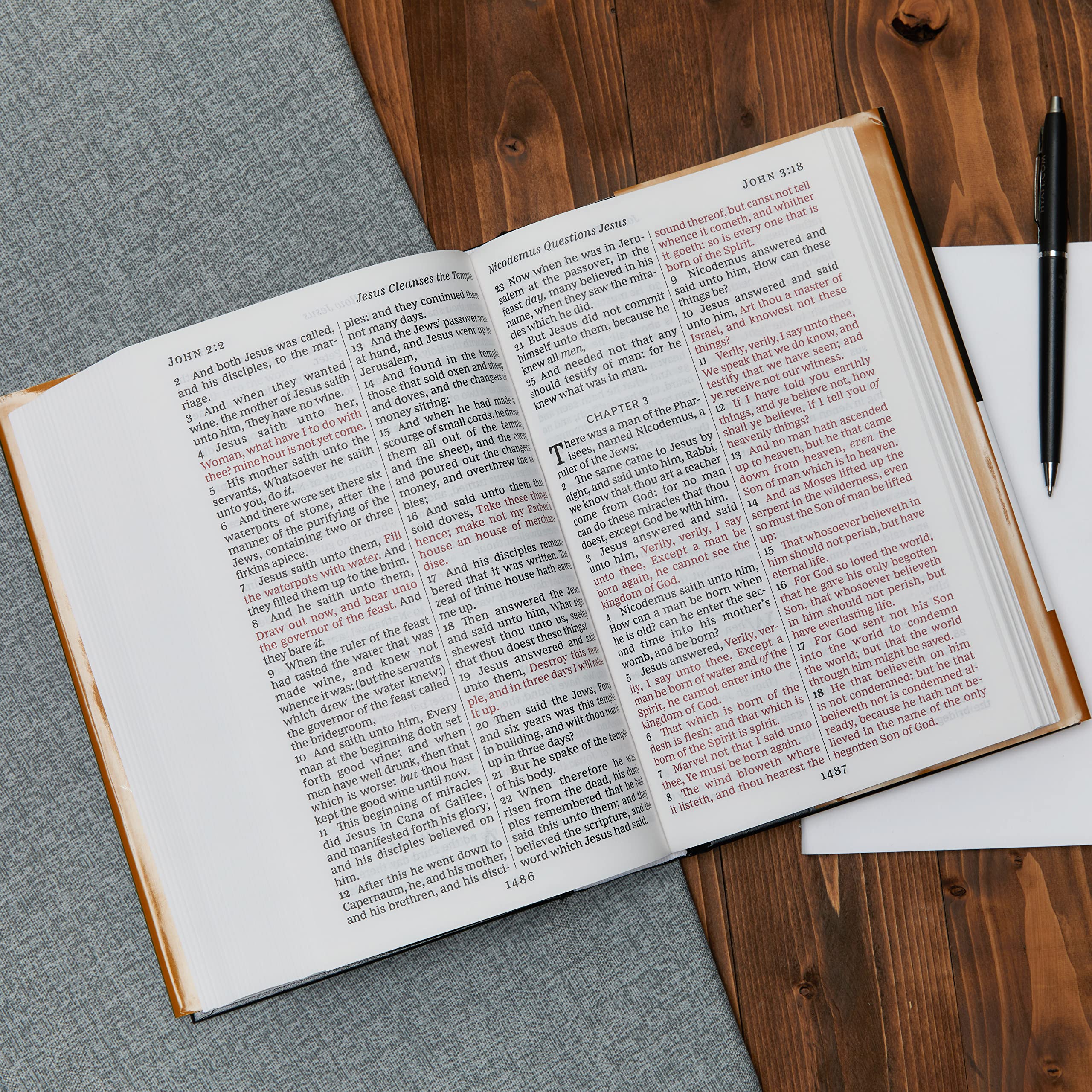 KJV Pew Bible - Large Print Hardcover Black Red Letter Comfort Print Holy Bible King James Version - Perfect for Church Services, Bible Study & Personal Devotion