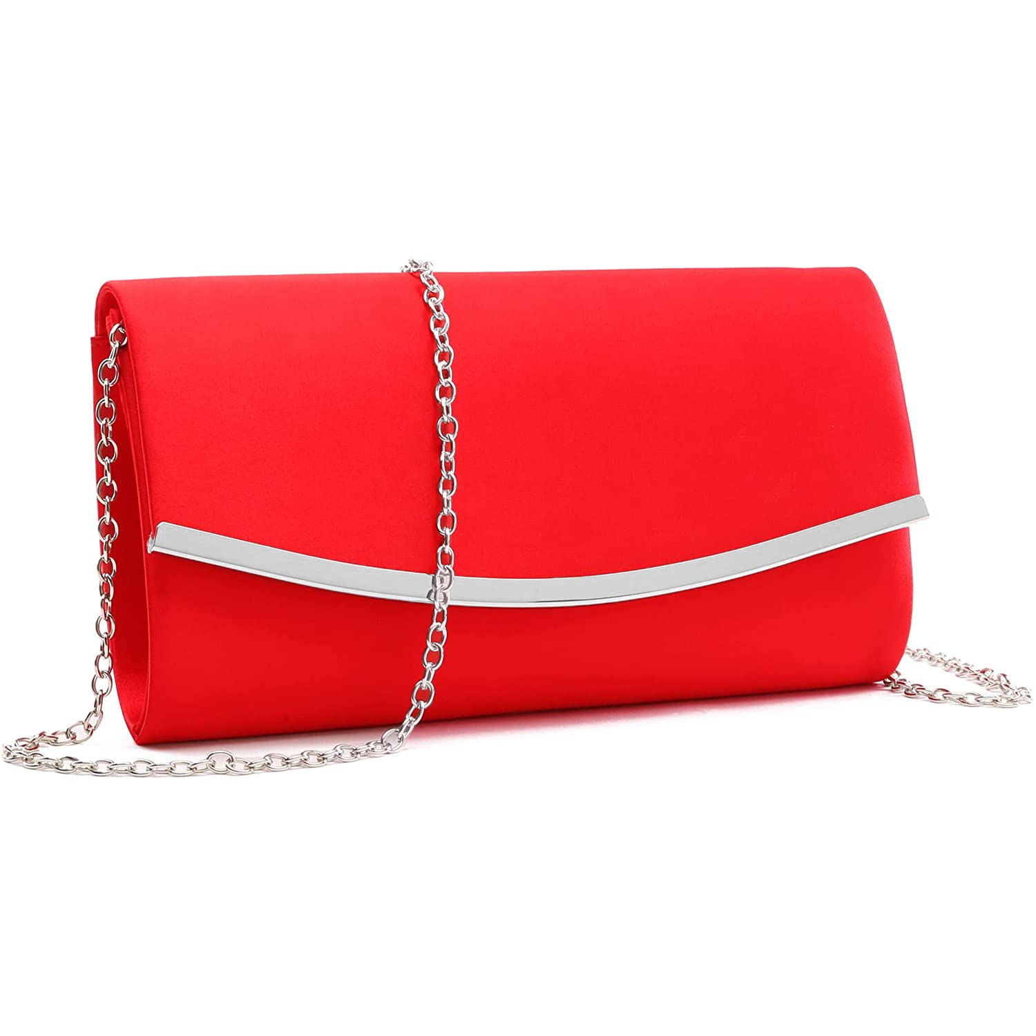BEILAIDISI Women's Satin Evening Bag - Elegant Flap Envelope Clutch Purse with Detachable Chain for Parties, Weddings & Date Nights | Crossbody Handbag for Formal Events & Night Out