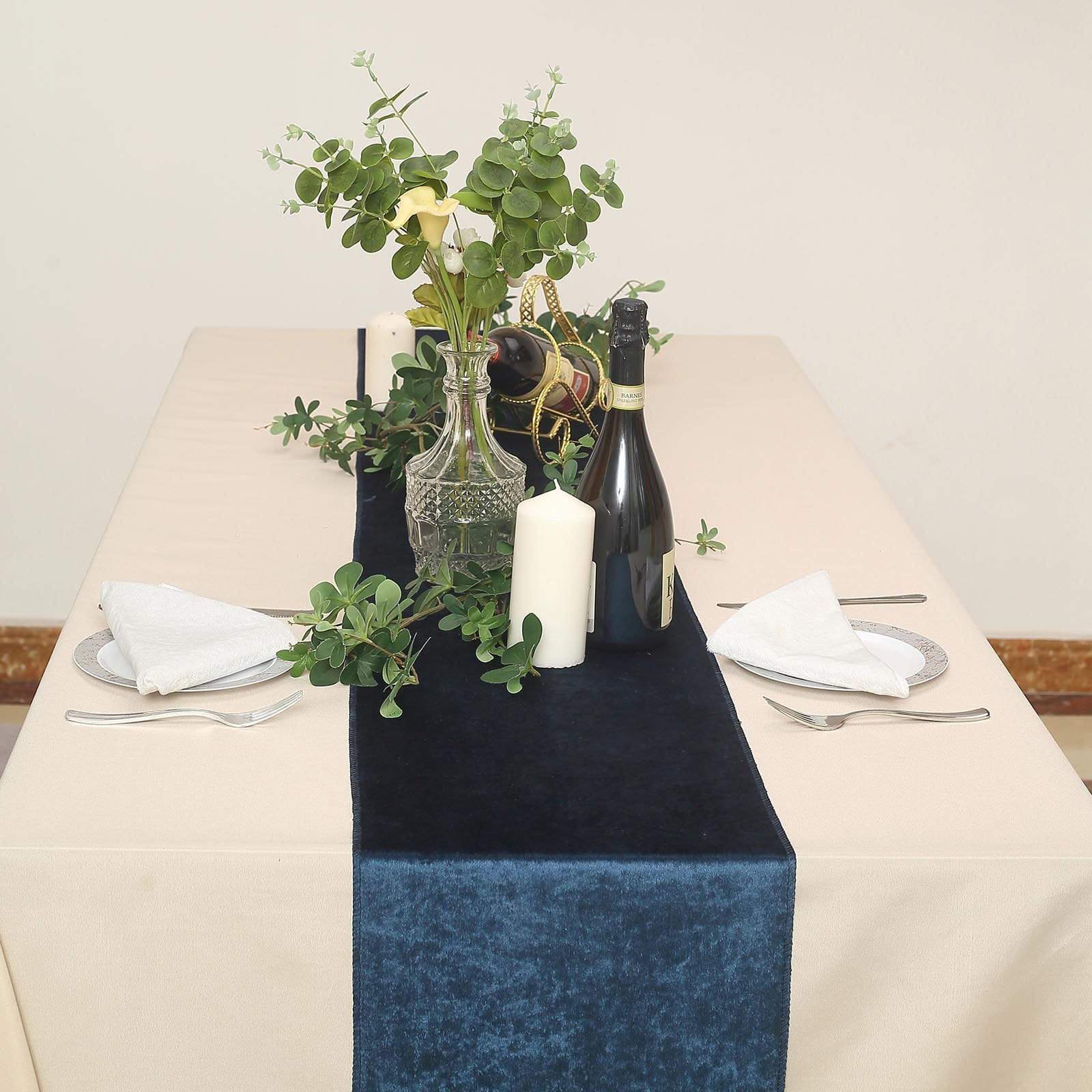 12x107 Inch Premium Velvet Table Runner - Elegant Wedding & Event Table Linens - Perfect for Weddings, Banquets, and Home Decor