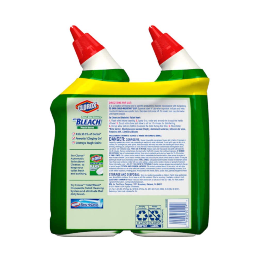 Clorox Toilet Bowl Cleaner with Fresh Scent - 24 Fl Oz (710ml) | Powerful Bathroom Cleaning Solution for Stains & Germs | Ideal for Home, Office & Commercial Use