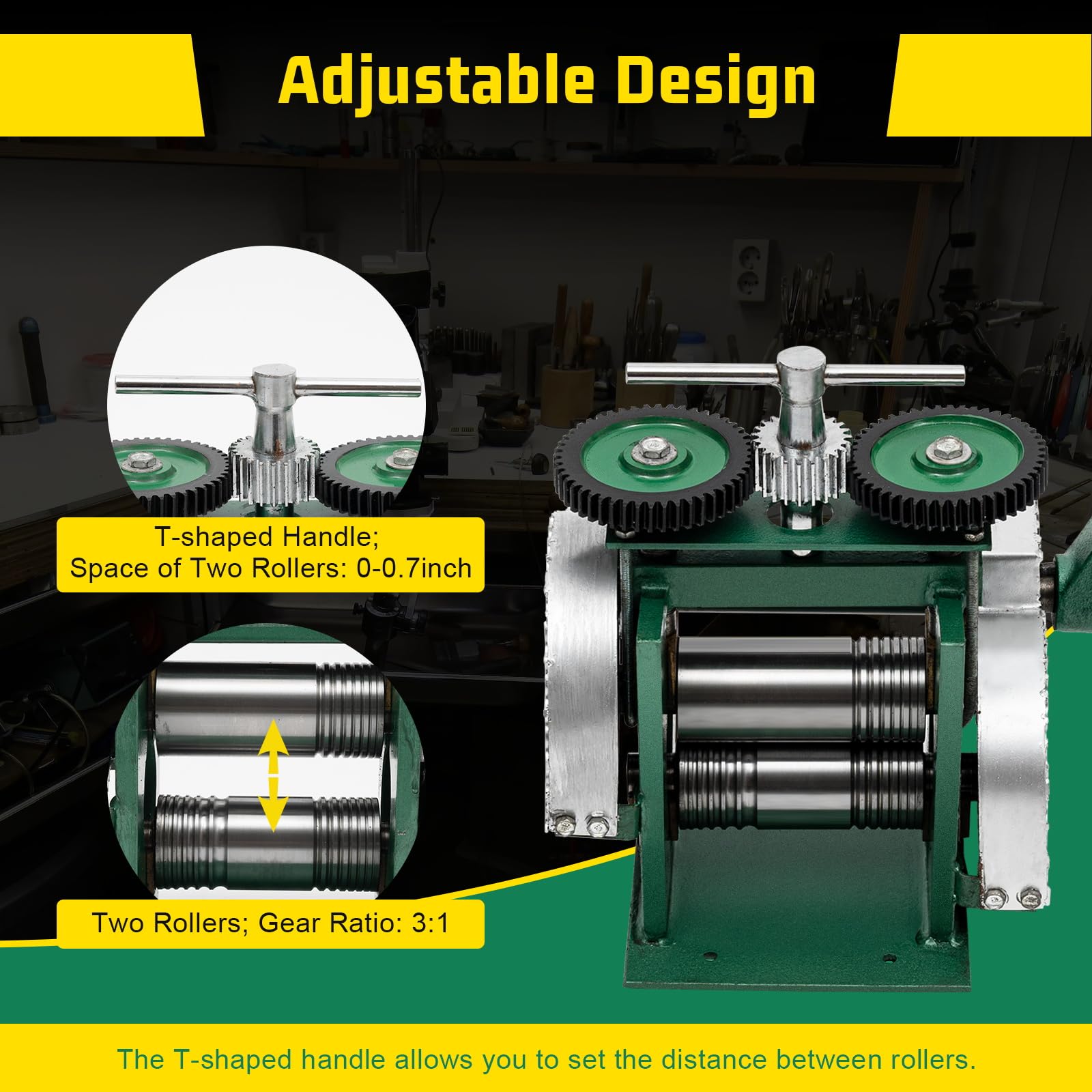 3-in-1 Manual Jewelry Rolling Mill Machine - 4.7