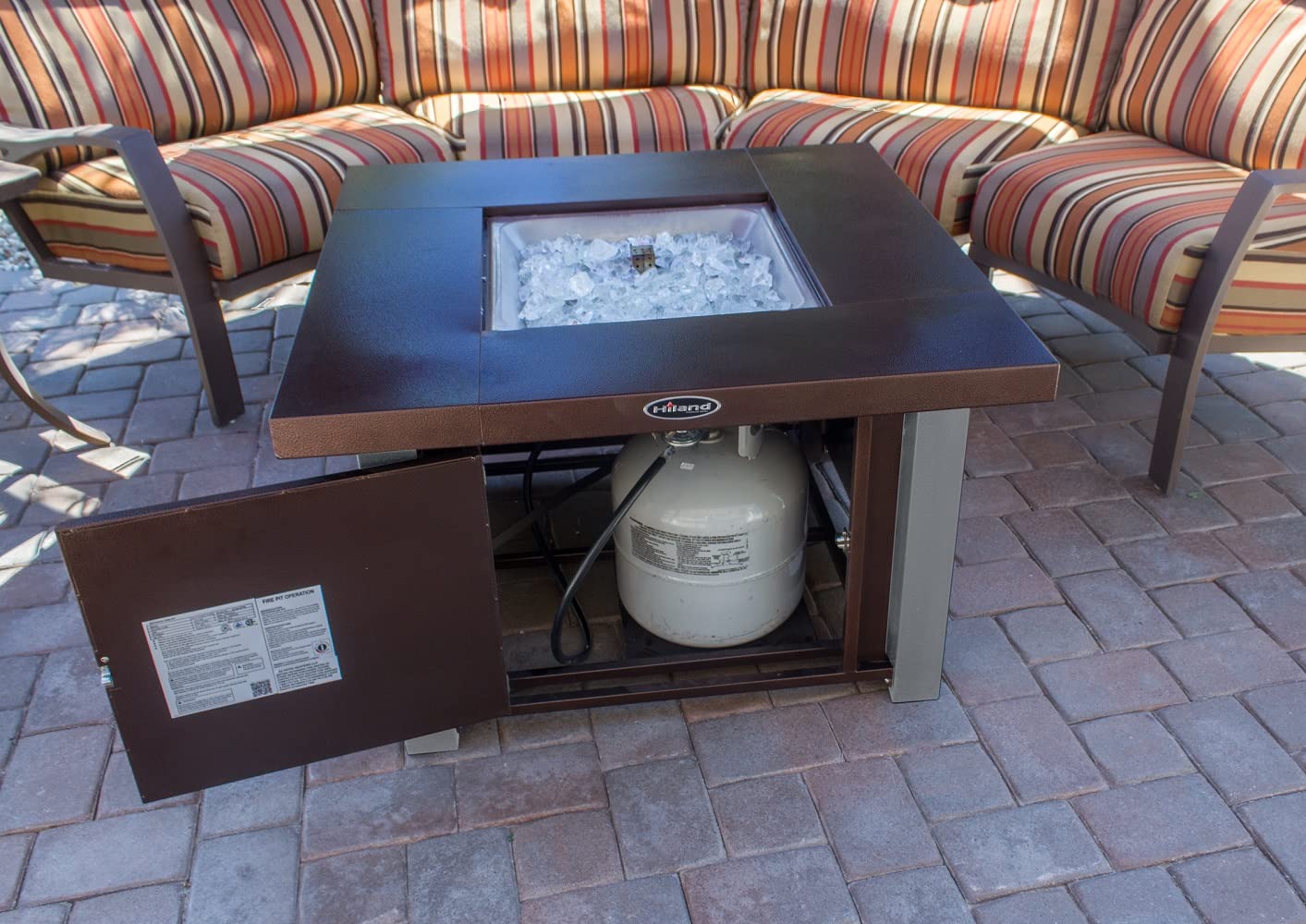 AZ Patio Heaters Outdoor Fire Pit - Hammered Bronze & Stainless Steel with Weatherproof Cover | Perfect for Backyard, Deck, Garden & Camping Gatherings