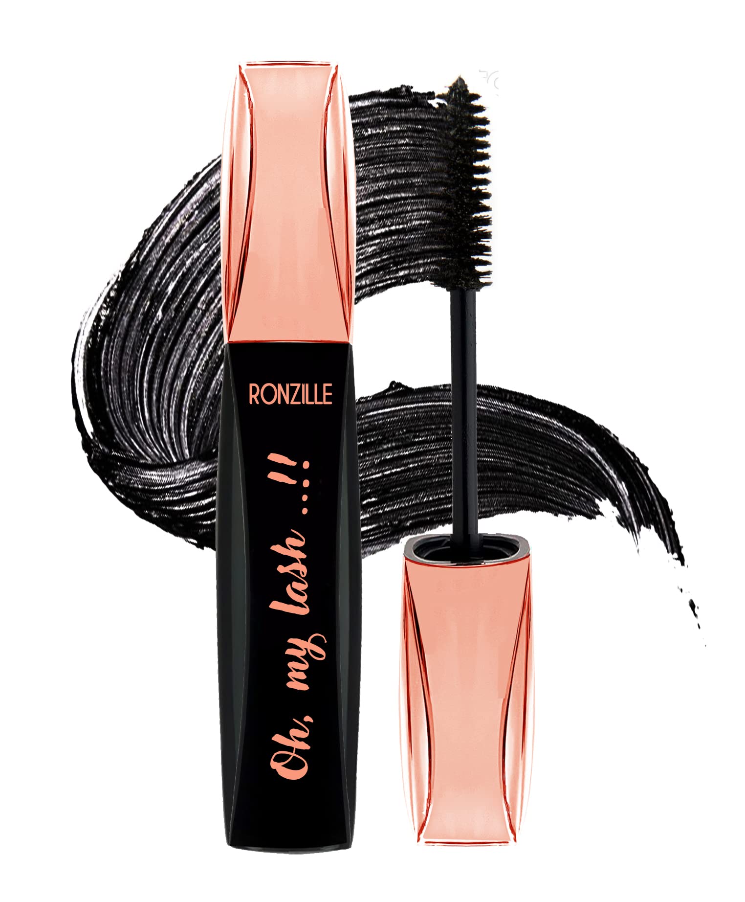 RONZILLE Oh my Lash Volumizing & Lengthening Mascara - Waterproof Black Mascara for Women - Long Lasting, Smudge Proof - Perfect for Daily Wear, Date Night & Special Occasions