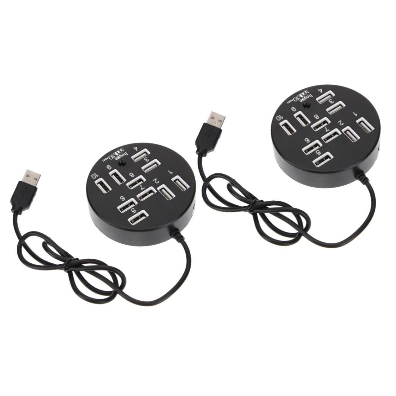 PartyKindom 2-Pack USB 3.0 Hub with 10 Ports - High-Speed Data Transfer & Charging Hub for Laptop, PC, Mac - Multi-Port USB Splitter & Extension for Office, Home, Gaming Setup