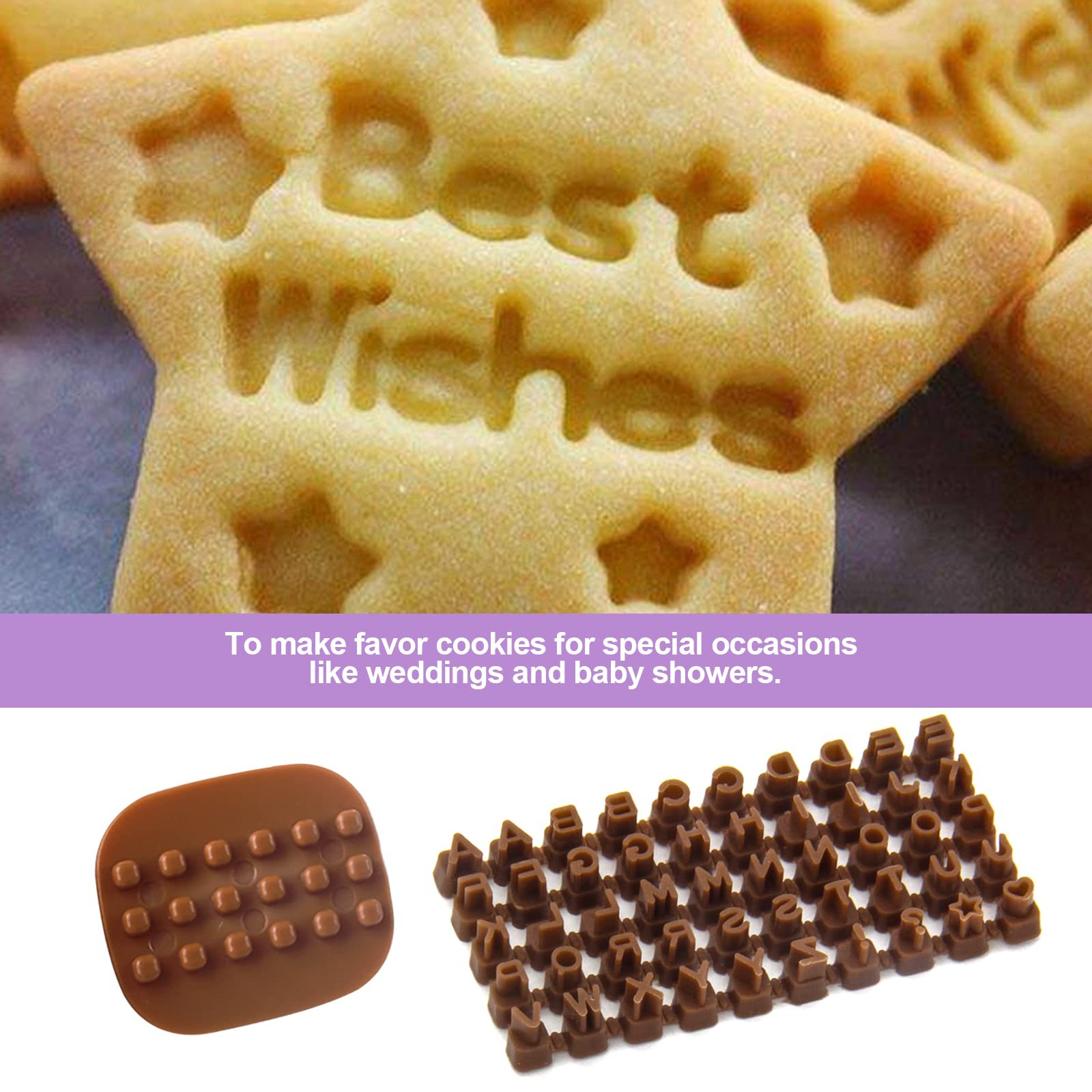 100 Pcs Polymer Clay Letter Stamp Set - Mini Alphabet & Number Stamps for Polymer Clay, Cookie Fondant, Pottery - DIY Clay Decorating Tools (Brown) - Perfect for Cake Decorating, Jewelry Making & Craft Projects