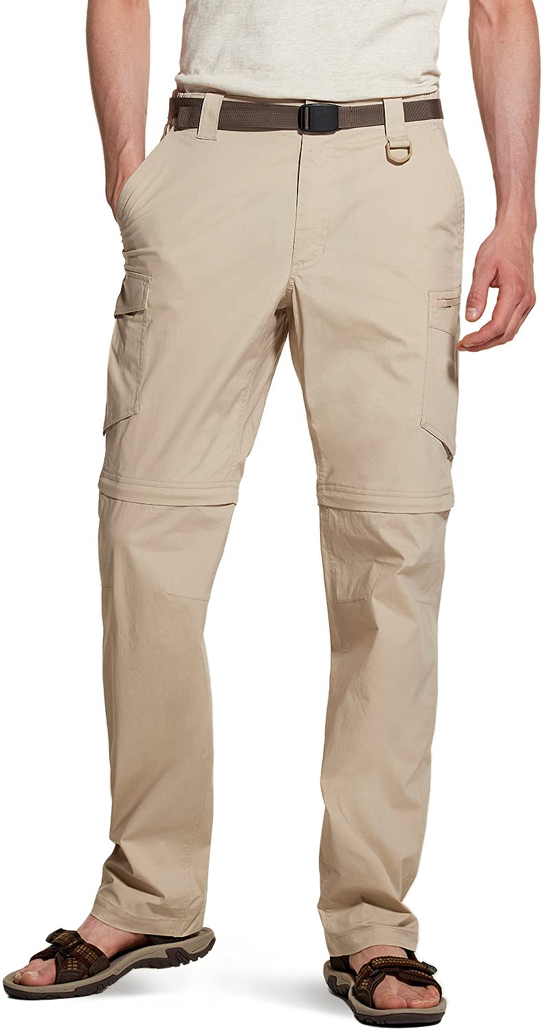 CQR Men's Convertible Cargo Pants - Water Resistant Hiking Pants with Zip-Off Legs | Lightweight Stretch UPF 50+ Outdoor Work Pants for Hiking, Camping & Travel