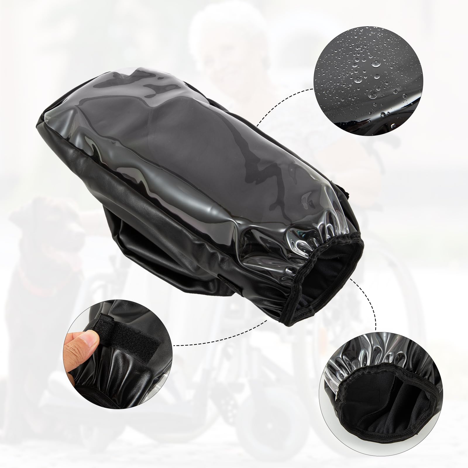 Waterproof Electric Wheelchair Joystick Cover Protector - Black | Durable Arm Control Shield for Power Wheelchairs | Perfect for Outdoor Use, Rain Protection & Daily Wheelchair Maintenance