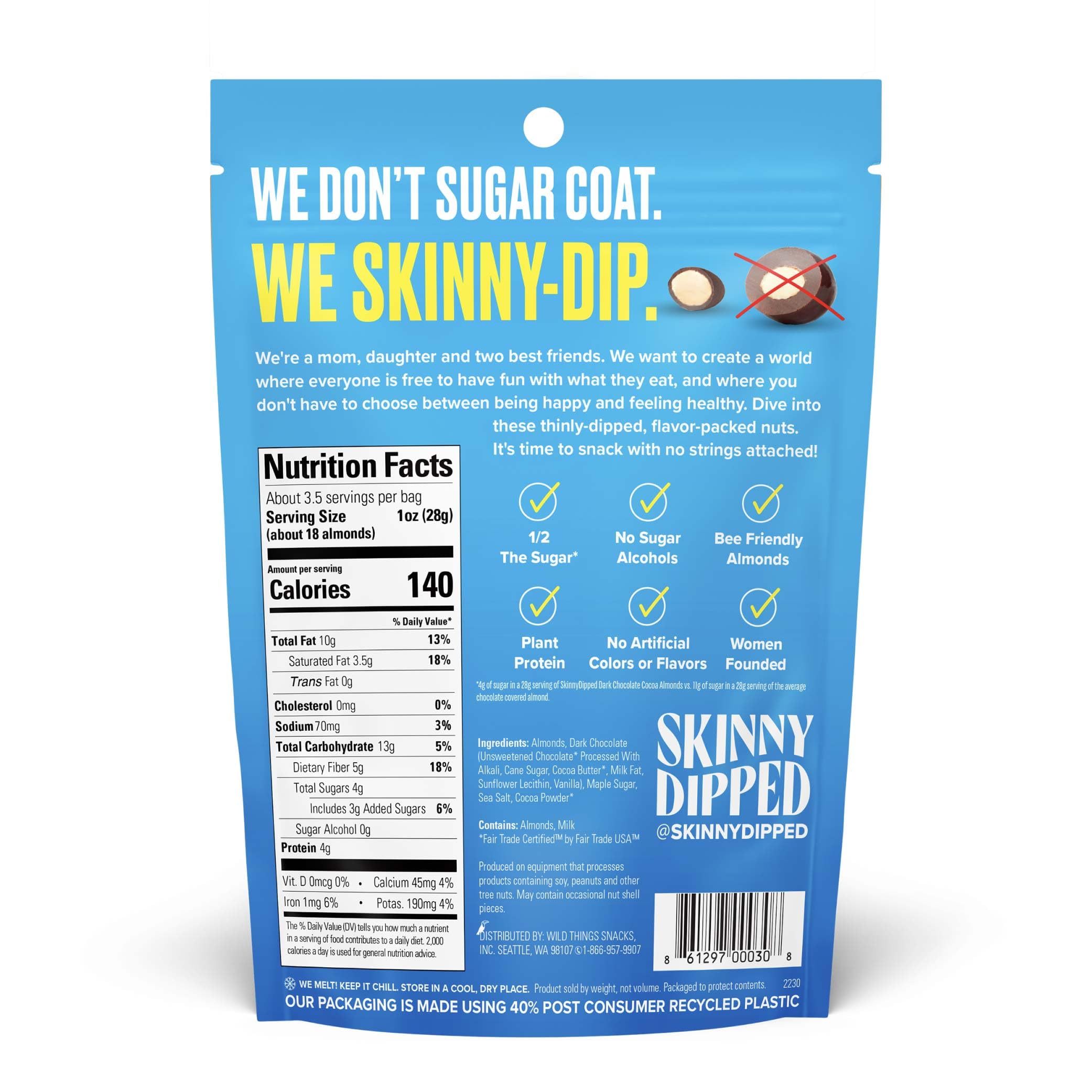 SkinnyDipped Faves Variety Pack - Healthy Snacks with Plant Protein, Gluten Free, Non-GMO, Low Sugar (6 Pack) | Perfect for On-the-Go, Office Snacks & Post-Workout Nutrition
