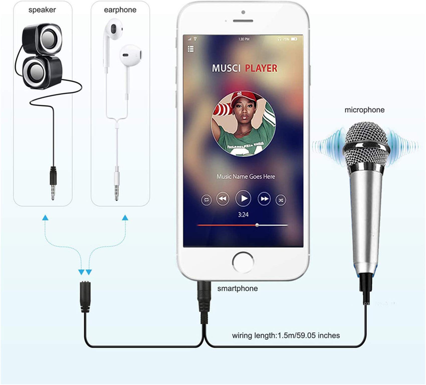 Mini Portable Vocal Microphone for Smartphones, Computers & Tablets - Professional Recording, Chatting & Karaoke Singing (Silver) | Perfect for Live Streaming, Podcasting & Home Studio Use