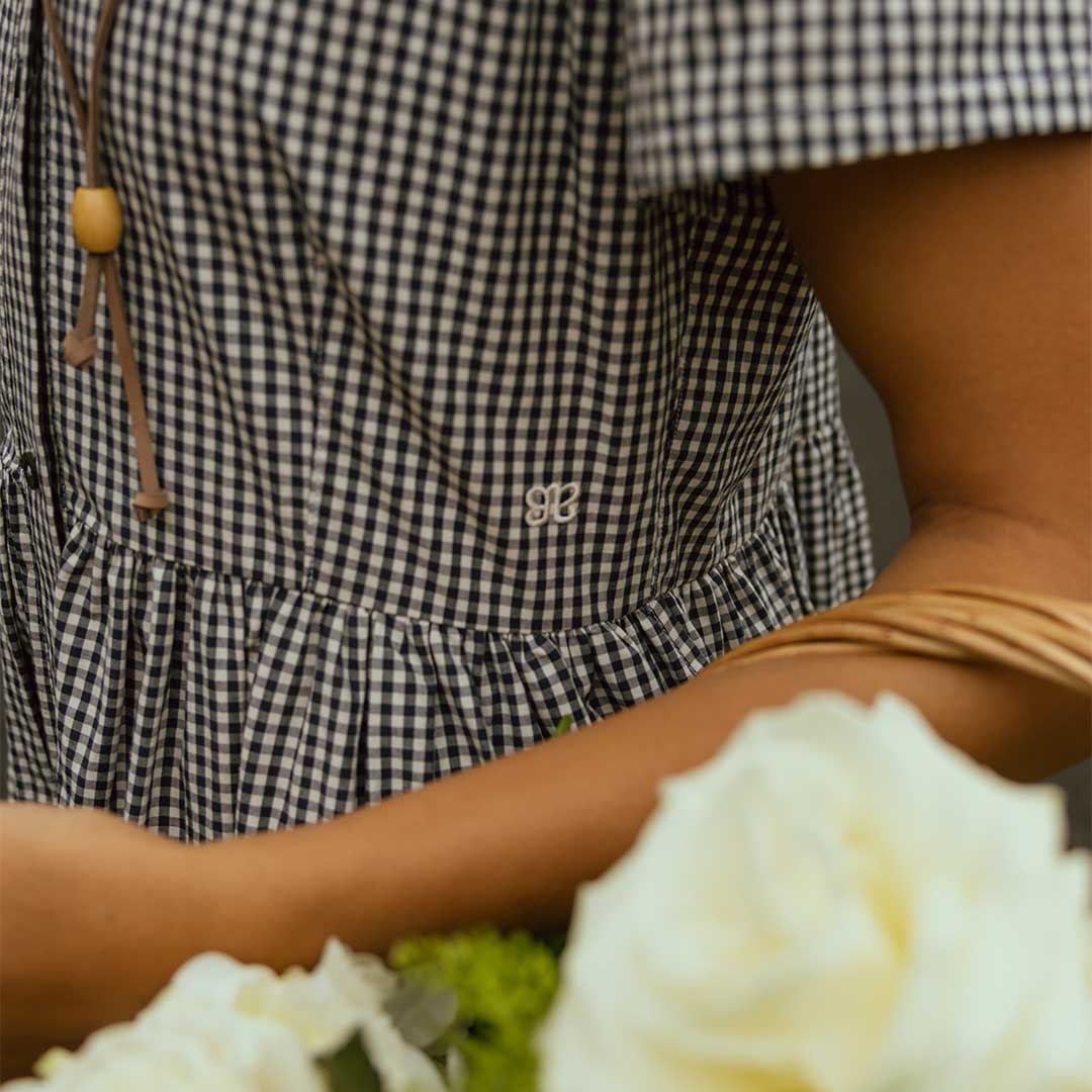 Arroyo Dress in Navy Gingham - Flowy Summer Dress for Women | Perfect for Beach Vacations, Picnics & Casual Outings