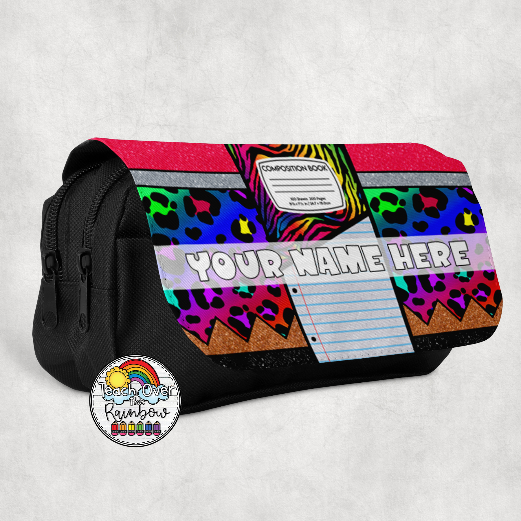 Neon Leopard Print Pencil Case Set - Large Capacity School & Office Supplies Organizer for Students, Artists & Professionals - Perfect for Backpacks, Desks & Travel