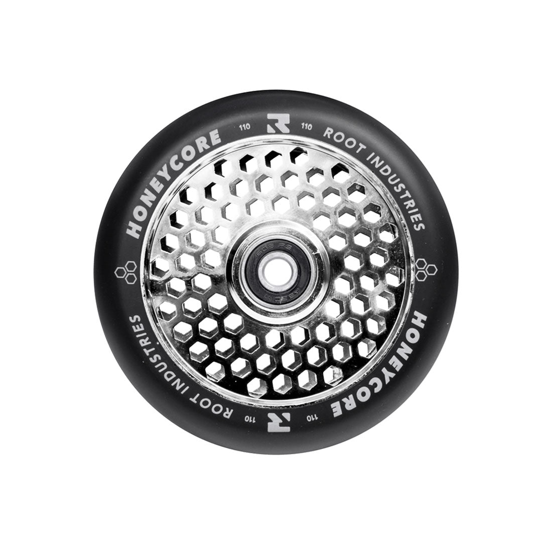 Root Industries Honey Core 110mm Aggressive Inline Skates - Black/Mirror Finish for Urban Skating & Park Tricks