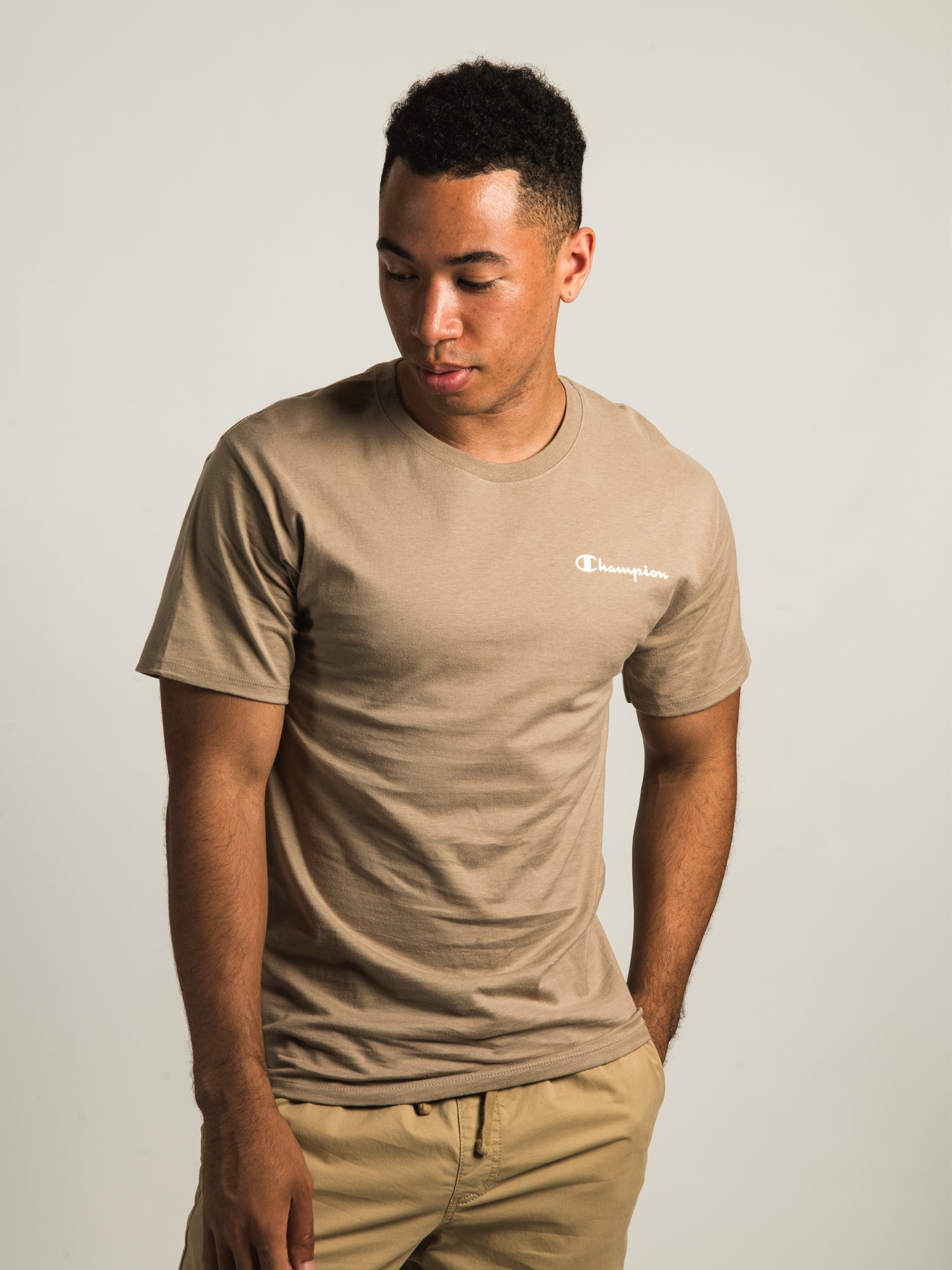 Champion Classic Short Sleeve Script Logo T-Shirt for Men & Women - Comfortable Cotton Crewneck Tee - Perfect for Casual Wear, Gym, and Everyday Outfits