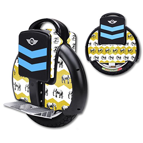 MightySkins Compatible with TG-F3 Self Balancing Electric Unicycle Scooter - Premium Vinyl Wrap Cover Sticker (Elephant Chevron Design) - Durable Protection for Commuting & Outdoor Adventures