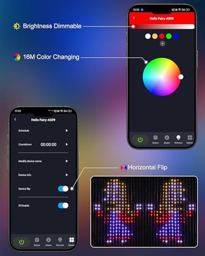 Brightown Smart Curtain String Lights 900 LED - App Controlled DIY Hanging Fairy Lights with Music Sync, Remote & Waterproof Design for Valentine's Party, Wedding, Bedroom Decor & Indoor Events