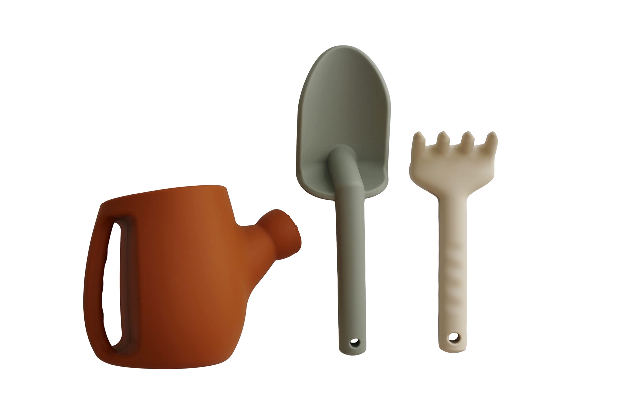 Marlowe & Co Silicone Gardening Set - Kids Garden Tools & Beach Toys for Outdoor Play (Terracotta) | Perfect for Backyard Gardening, Sandbox Fun & Toddler Outdoor Activities