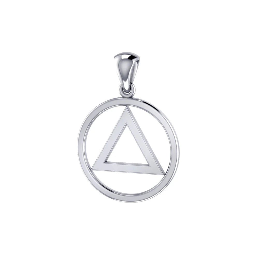 Serenity Circle A.A. Symbol Sterling Silver Pendant - Sobervation Collection | Alcoholics Anonymous Jewelry for Recovery & Sobriety Gifts | Perfect for 12-Step Meetings & Milestone Celebrations