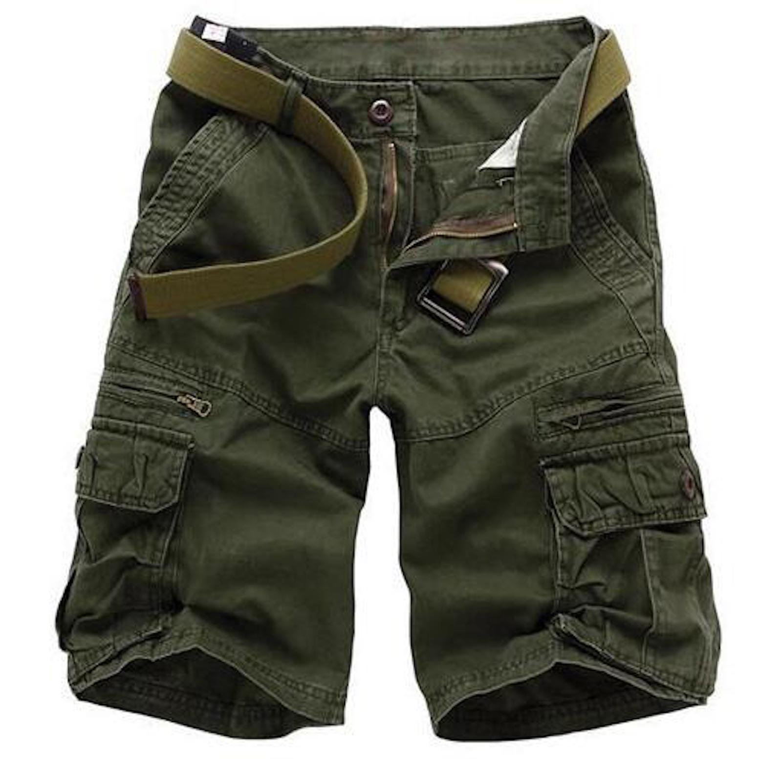 Men's Military Style Combat Cargo Shorts - Cotton Tactical Shorts with Multiple Pockets for Outdoor Hiking, Camping & Travel (Belt Not Included)