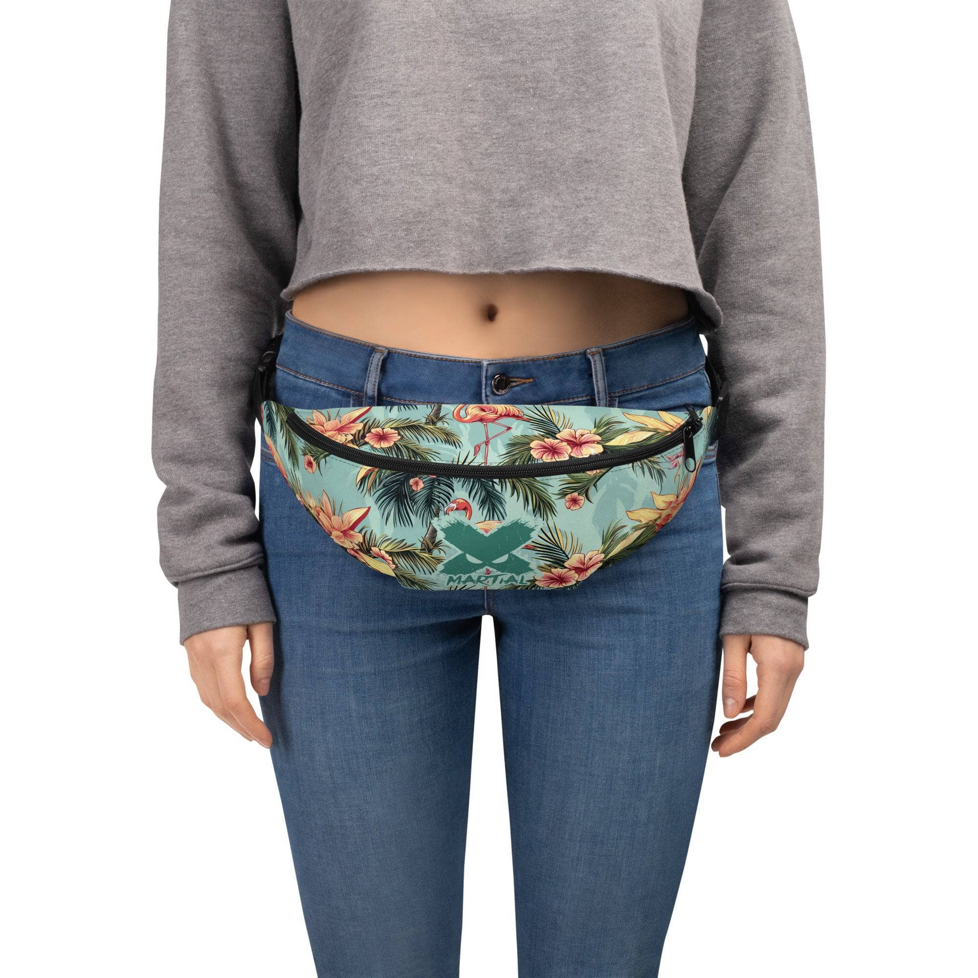 Stylish Tropical Vibes Fanny Pack - Waterproof Waist Bag for Travel, Hiking & Festivals - Trendy Unisex Crossbody Bum Bag