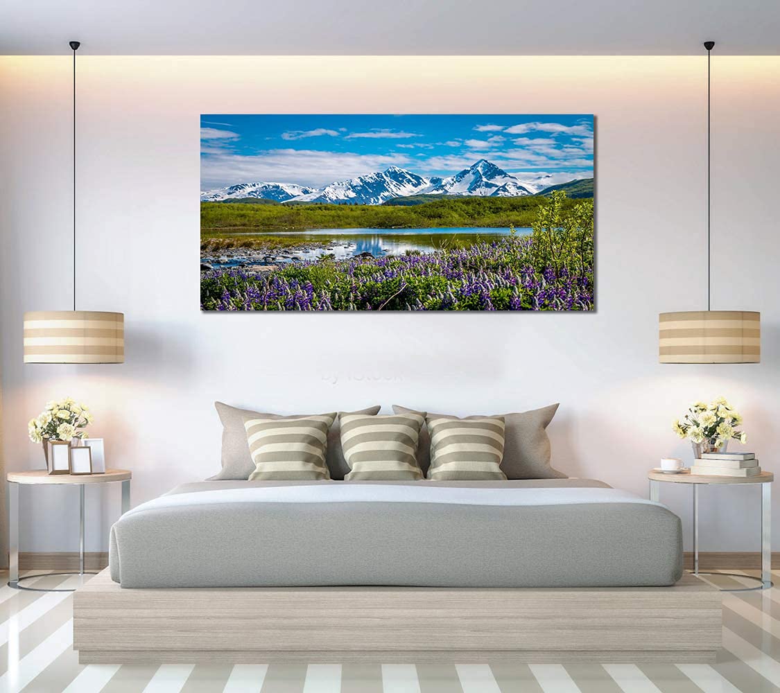 ZENDA Kenai Fjords Alaska Landscape Scenic Wall Art - Premium Gallery Wrapped Canvas Painting for Home & Office Decor - Perfect for Living Room, Bedroom, or Office Wall Decoration