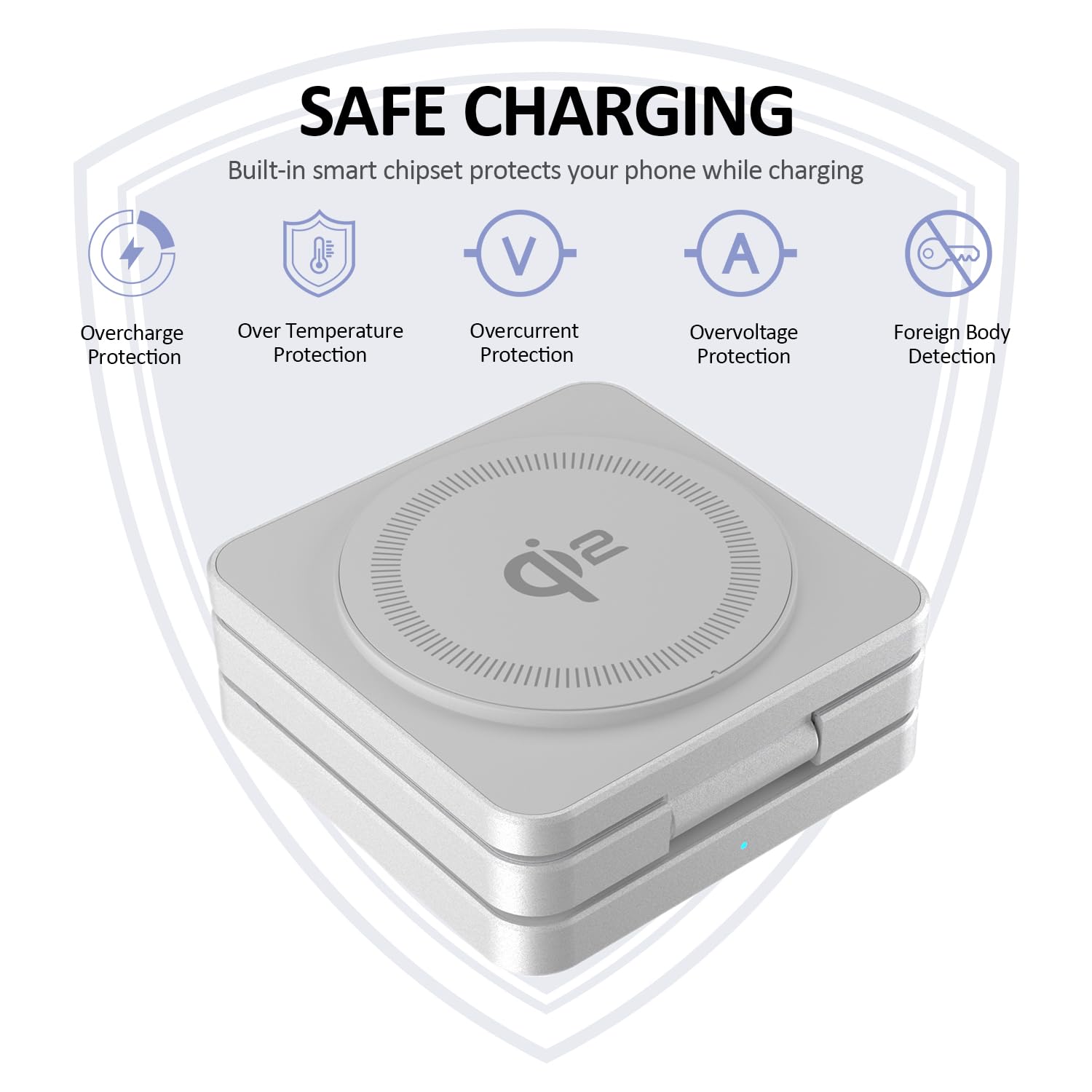 25W 3-in-1 Wireless Charging Station - Magsafe Compatible Fast Charger Dock for iPhone 14/13/12, Apple Watch & AirPods | Foldable Portable Stand with 5W Charging | Perfect for Home, Office & Travel (Silver)