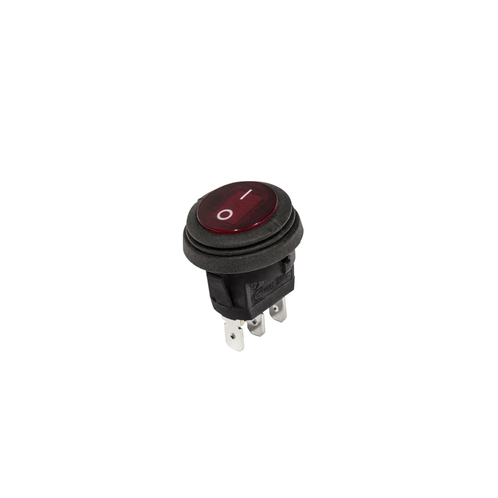 KC Illuminated LED Rocker Light Switch 2 Position Round Red - Perfect for Marine, RV, and Automotive Applications