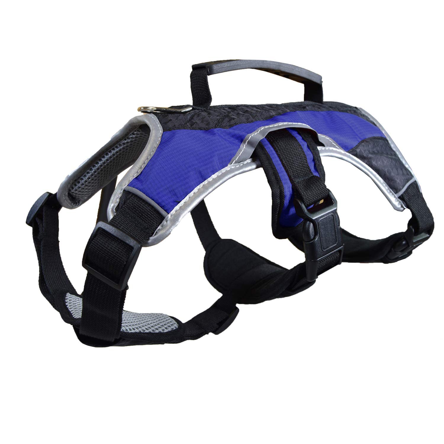 No-Pull Dog Harness with Padded Mesh Fabric, Reflective Trim & Lifting Handles - Adjustable Buckle Straps for Medium & Large Dogs - Blue Pet Vest for Walking, Hiking & Training - Comfortable & Secure Dog Gear