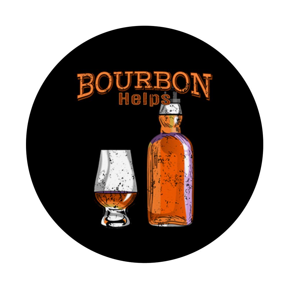 Funny Bourbon Alcohol Drinking PopSockets - Phone & Tablet Grip Stand with Swappable Cover | Perfect for Bar Lovers, Party Gifts & Everyday Use