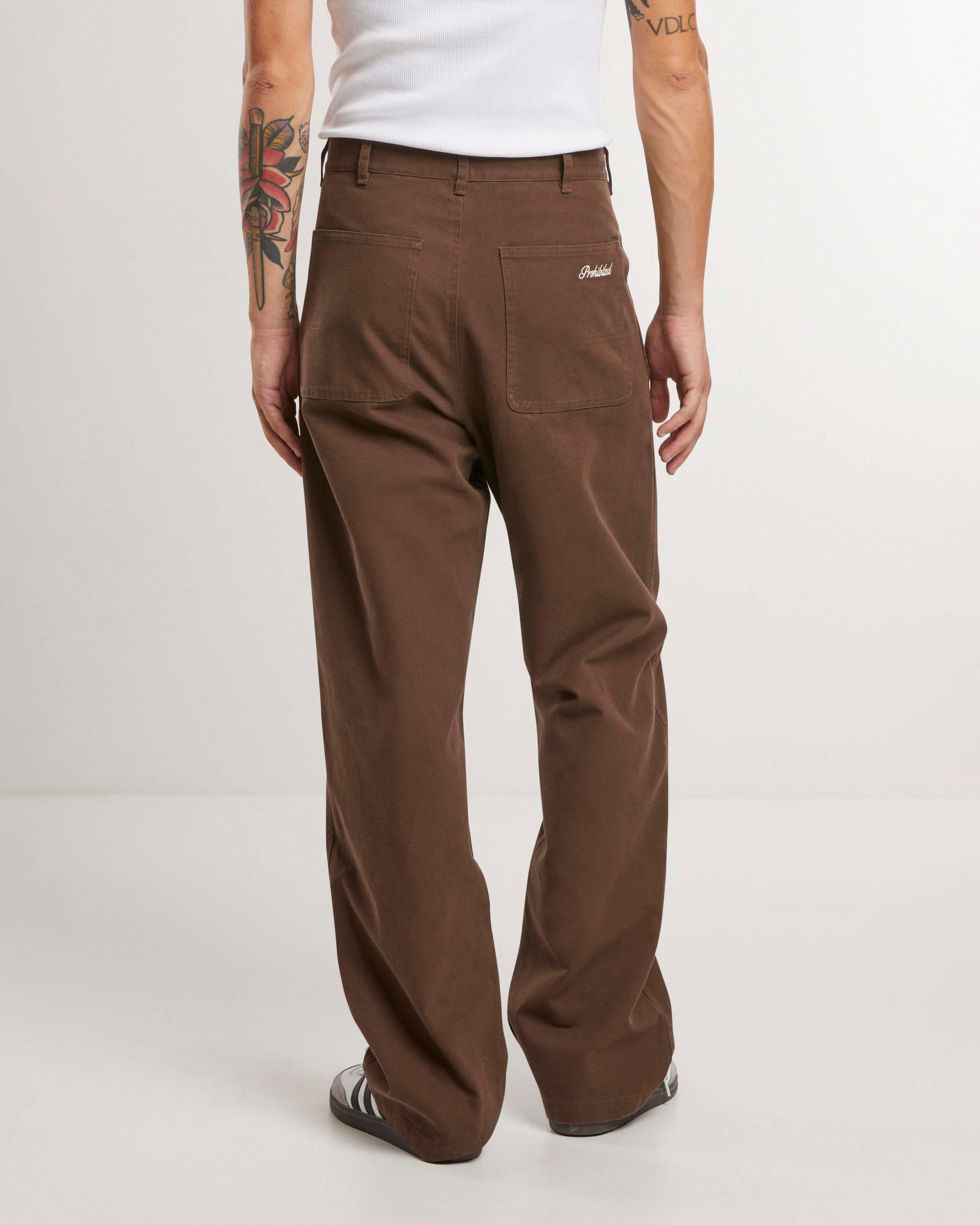East Ham Carpenter Pants for Men - Durable Brown Work Pants with Multiple Pockets - Perfect for Construction, Woodworking & Outdoor Activities