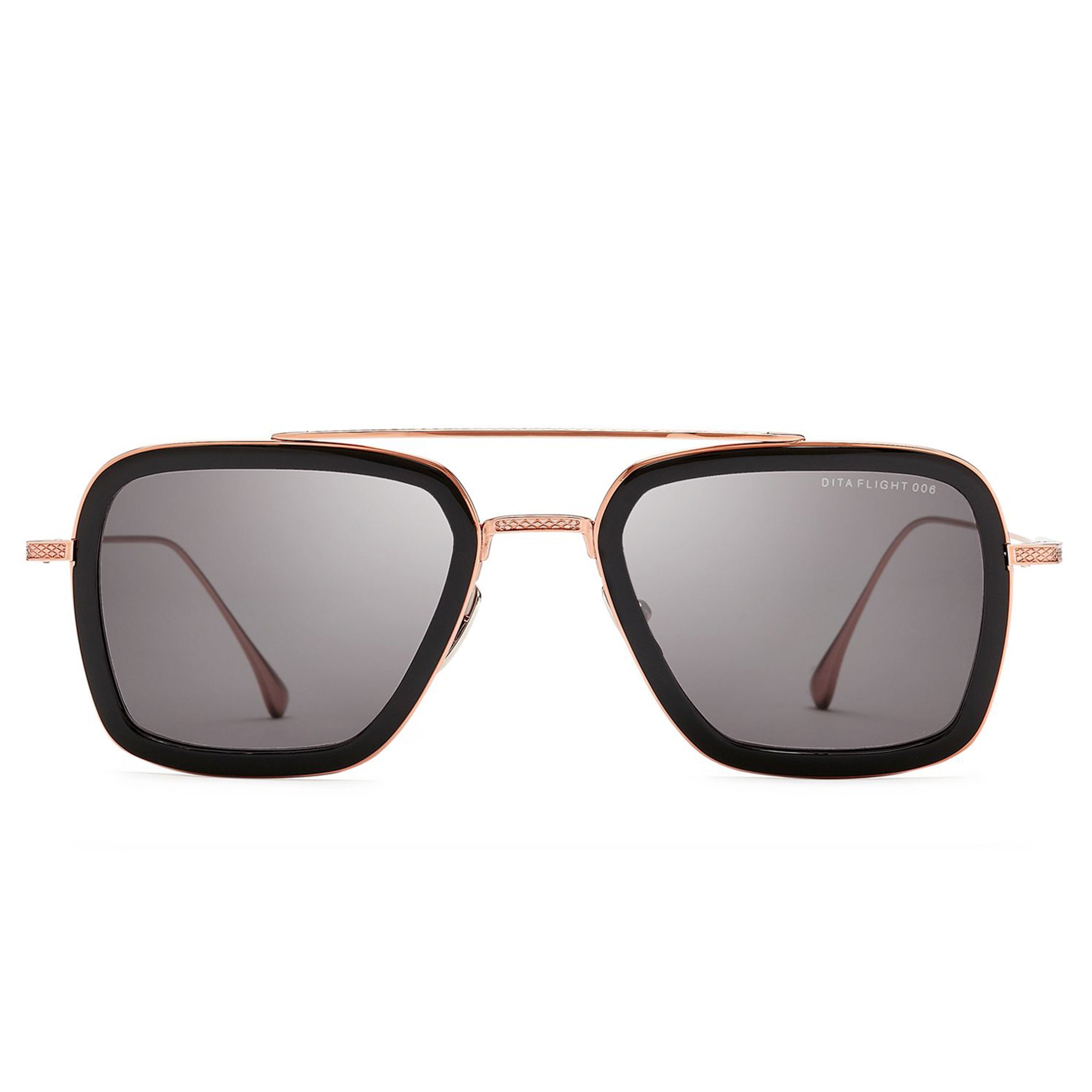 Dita Eyewear 7806 Flight 006 Black Rose Gold Sunglasses for Men & Women - Luxury Polarized Aviator Sunglasses for Driving, Travel & Outdoor Activities