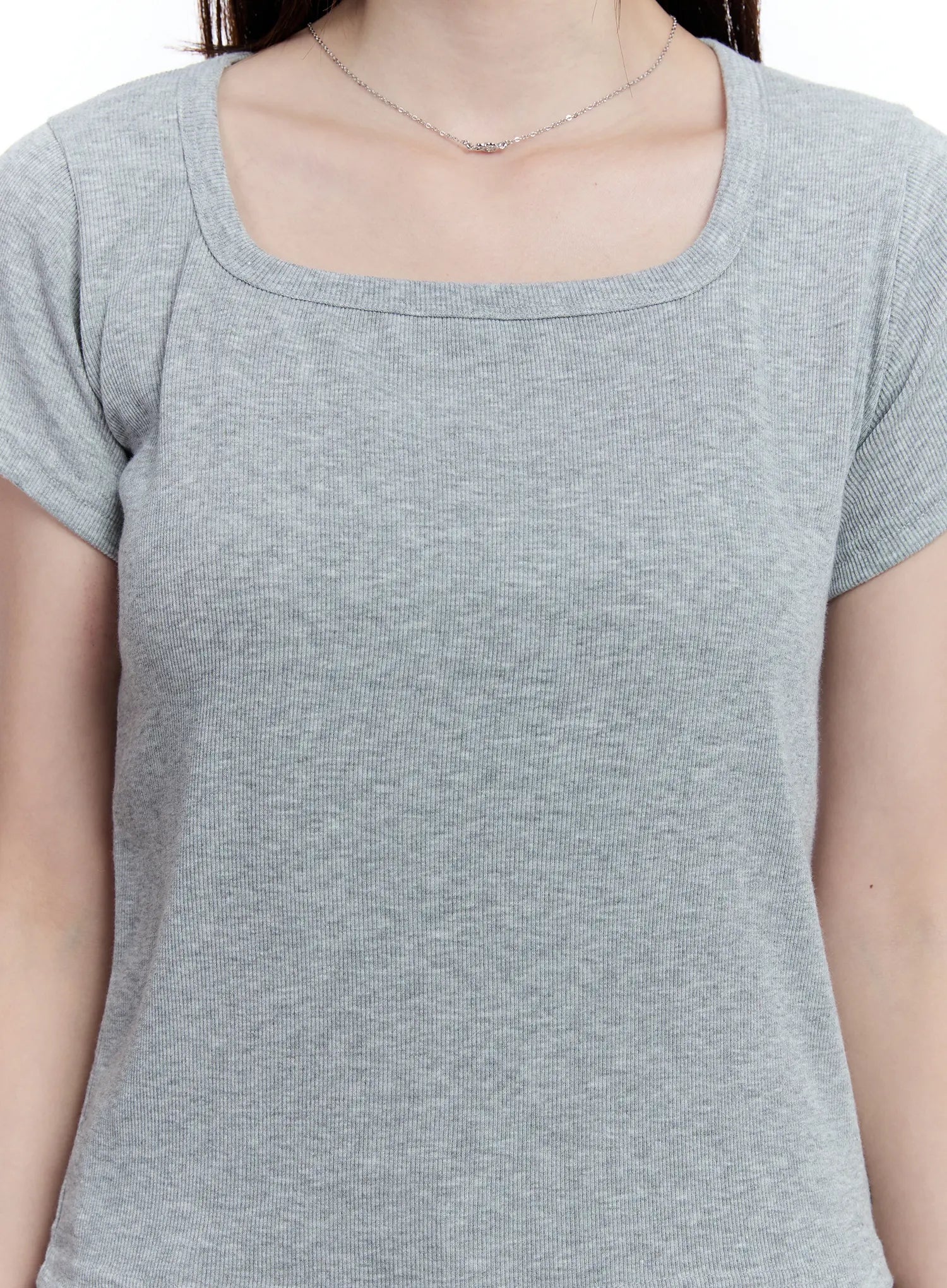 Essential Square Neck Tee for Women - Soft Cotton Basic T-Shirt CU513 | Casual Wear, Layering, Everyday Outfits