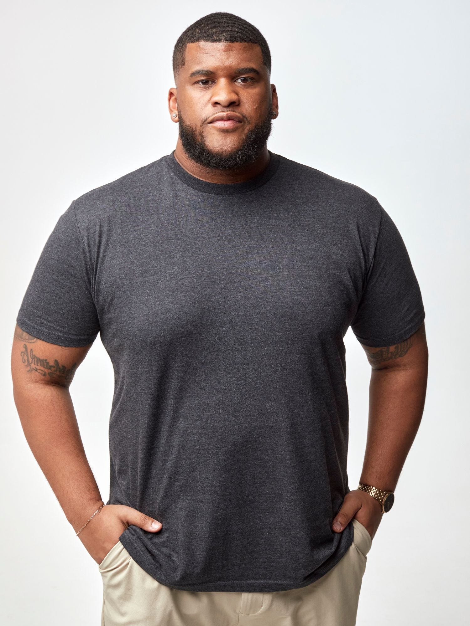 Premium Men's Charcoal Crew Neck T-Shirt - Soft Cotton Comfort Fit Casual Tee for Everyday Wear, Gym & Outings