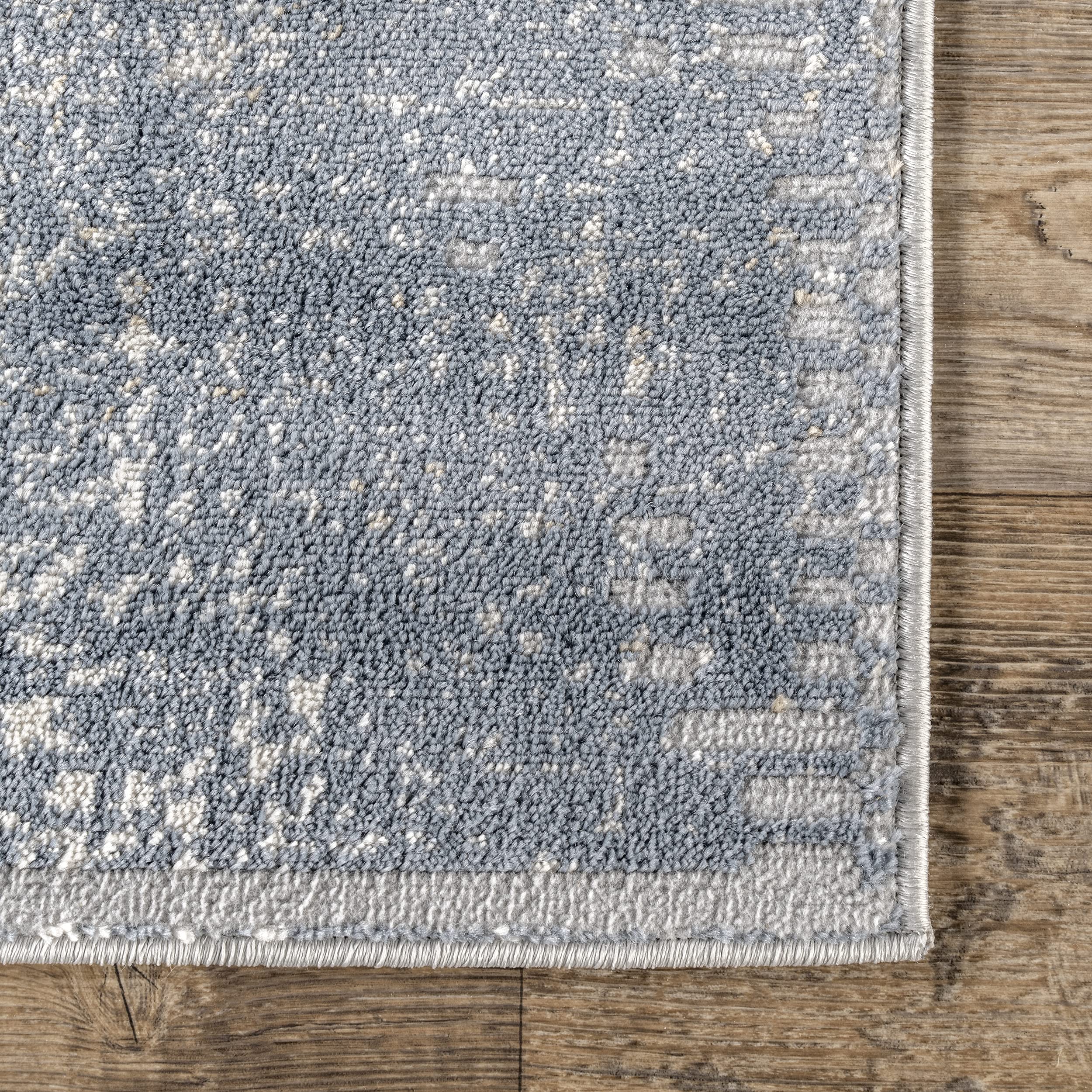 nuLOOM Alice Abstract 2x9 Runner Rug - Non-Slip Blue Ivory Bohemian Carpet for Living Room, Bedroom, Hallway & Kitchen - Perfect for Entryways, Dining Areas & High Traffic Spaces