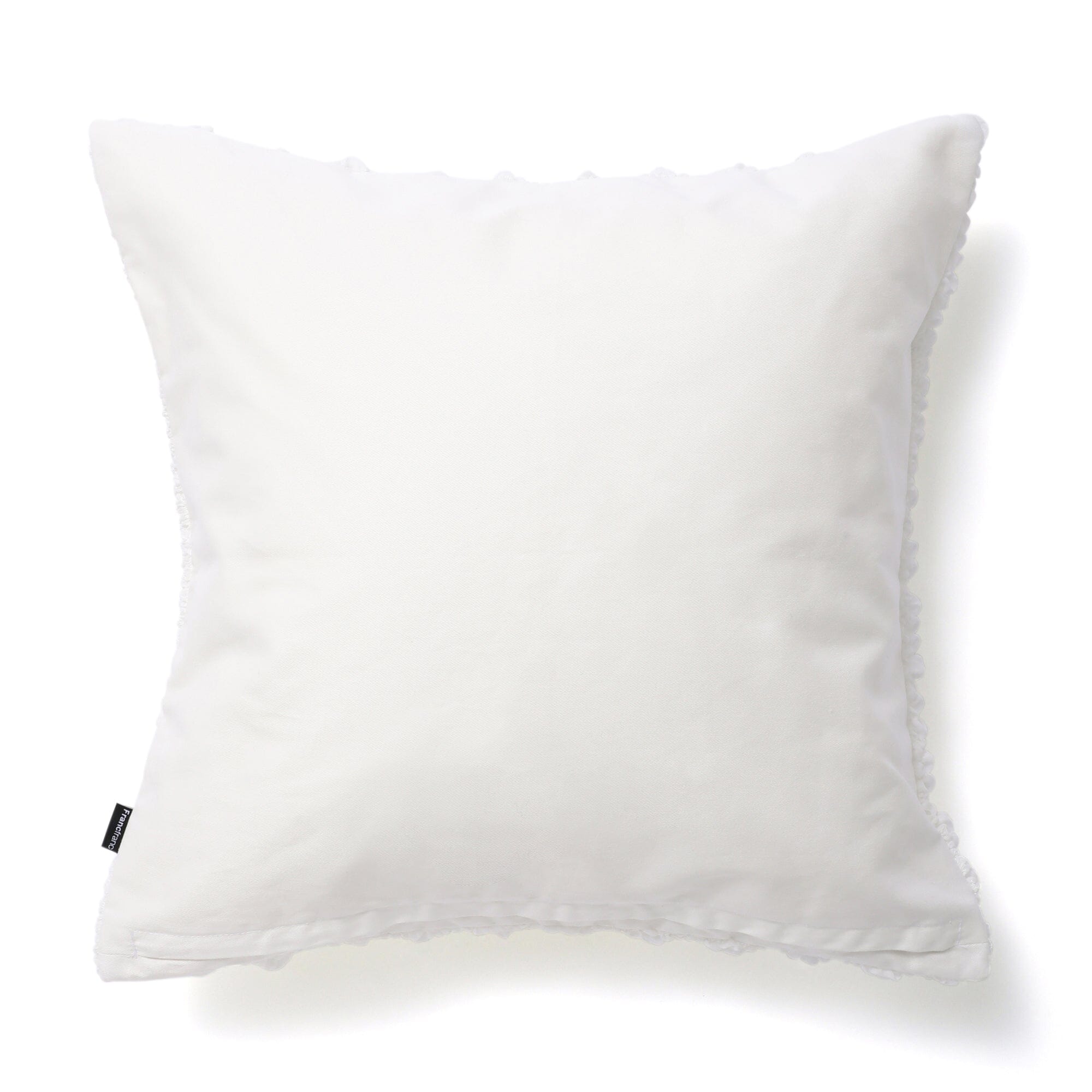 Elegant White Chiffon Gather Cushion Cover 18x18 Inches - Perfect for Sofa, Bed, and Home Decor