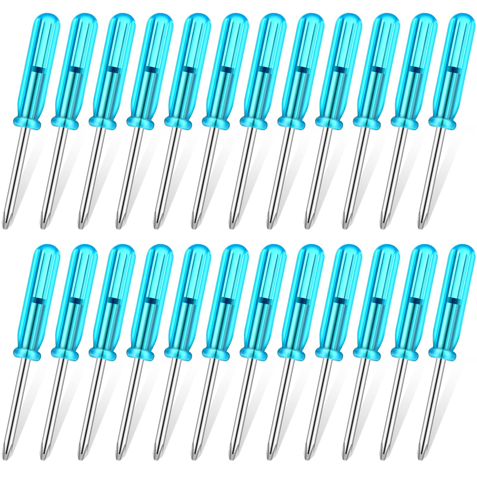 100 Pcs Mini Pocket Screwdriver Set - 2.0mm Cross Head Precision Screwdrivers with Blue Handle for Watch, Phone, HDD, Camera & Laptop Repair - Perfect for Eyeglasses, Electronics & Small Device Maintenance