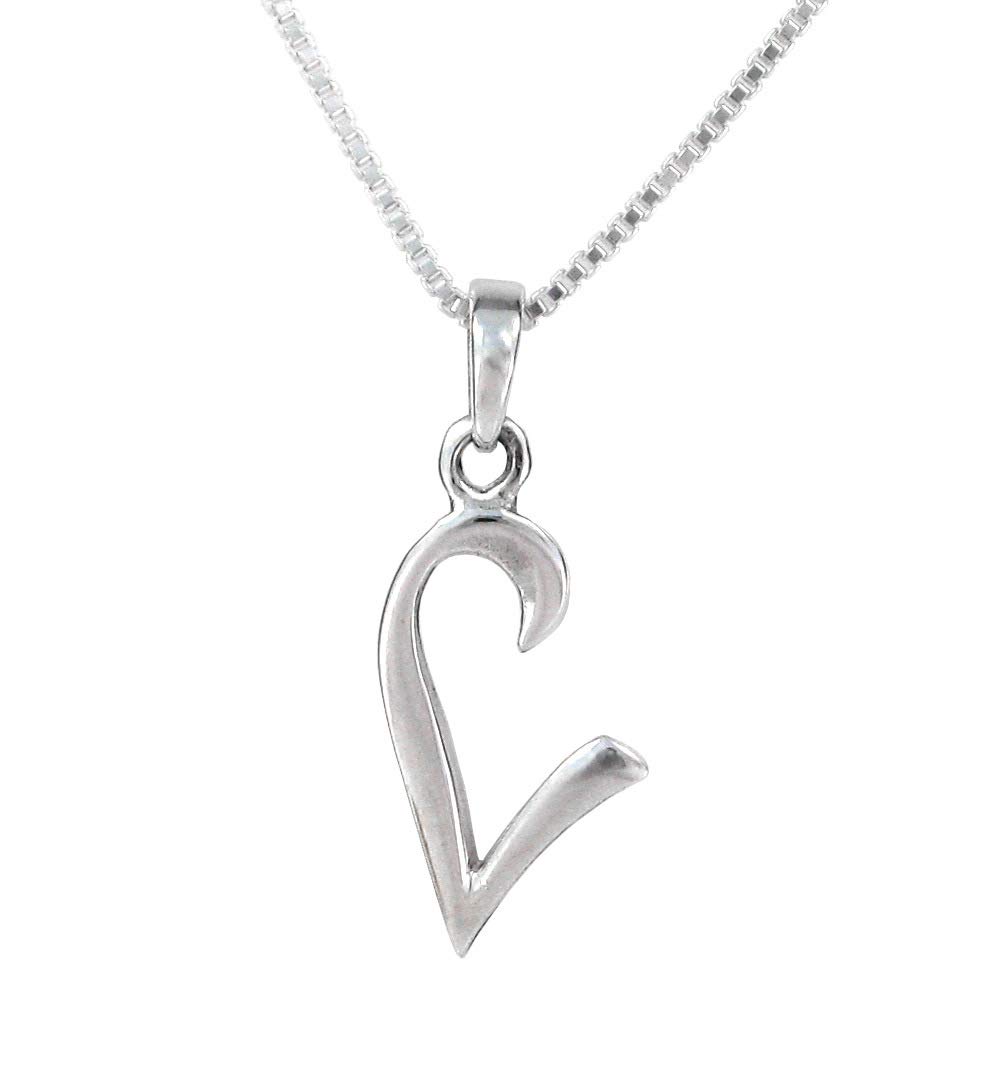 Sterling Silver Initial Charm Necklace - Personalized Letter L Pendant, 20 Inch Chain, Dainty Layering Jewelry for Women, Perfect Gift for Birthday, Anniversary & Valentine's Day