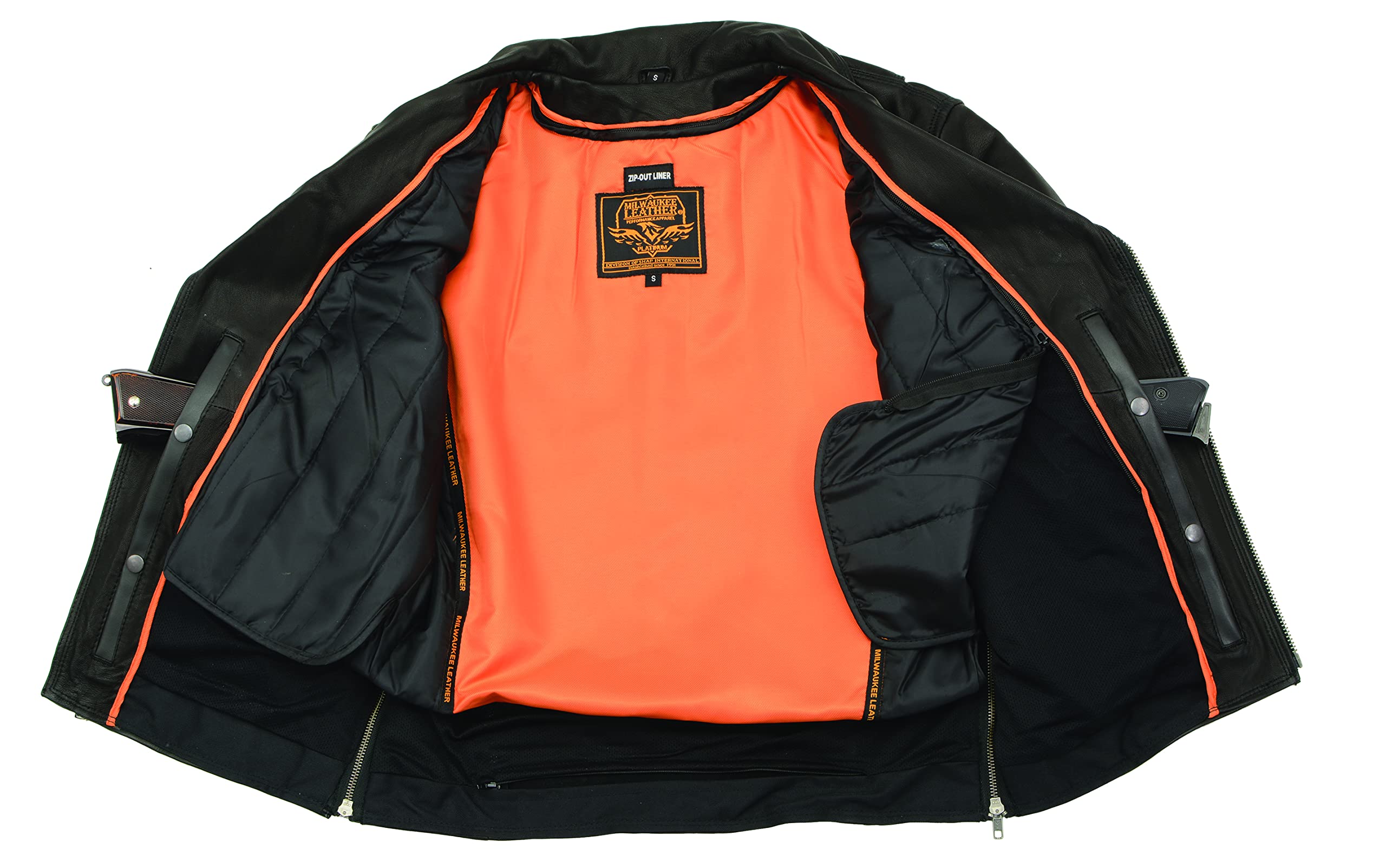 Milwaukee Leather Men's Triple Stitch Extra Long Beltless Biker Jacket - Black & Brown Colors | Motorcycle Riding, Casual Wear, Outdoor Adventure Jacket