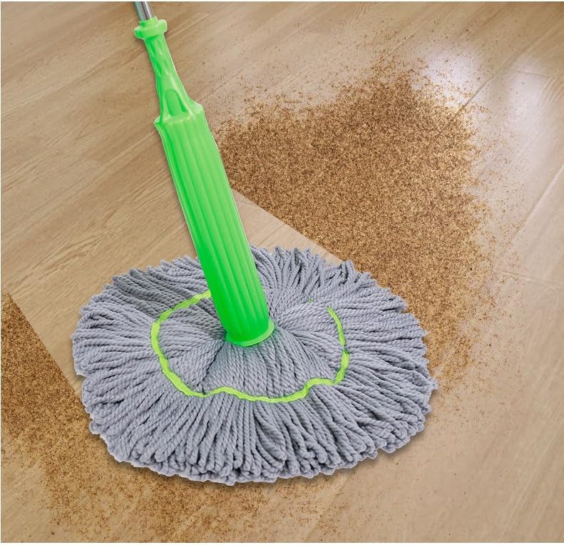 2 in 1 Self-Wringing Spin Mop for Hardwood & Tile Floors - Commercial & Household Floor Cleaning Mop with Bucket - Perfect for Kitchen, Bathroom, and Pet Hair Removal