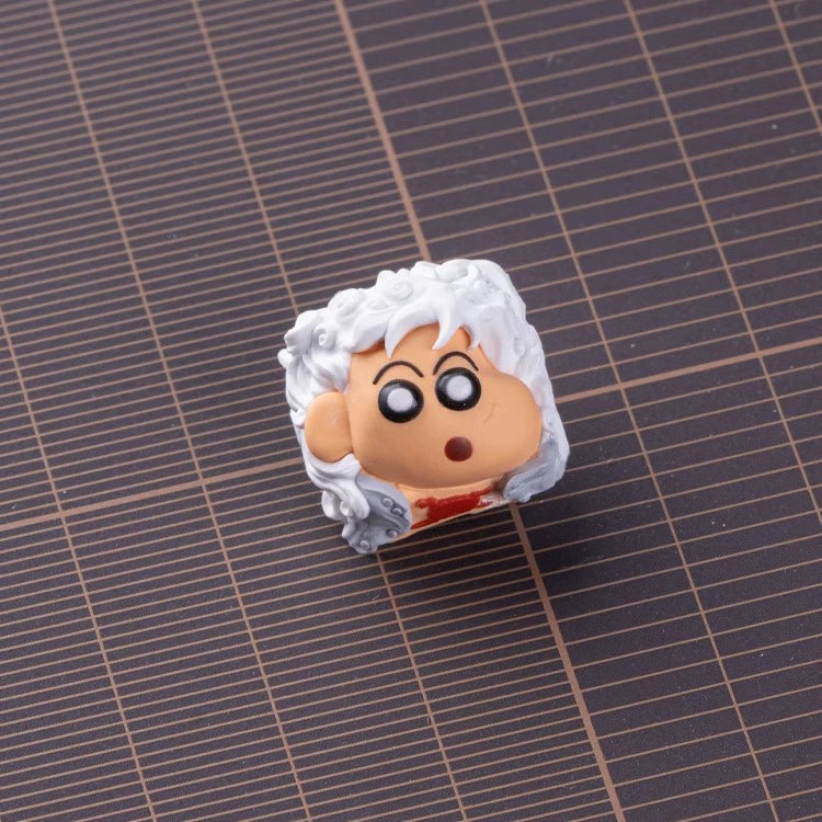 Custom Anime Keycaps - Crayon Shin-chan & Luffy Translucent Resin Artisan Keycaps for Mechanical Keyboards | Perfect for Gaming, Typing & Anime Fans Collection