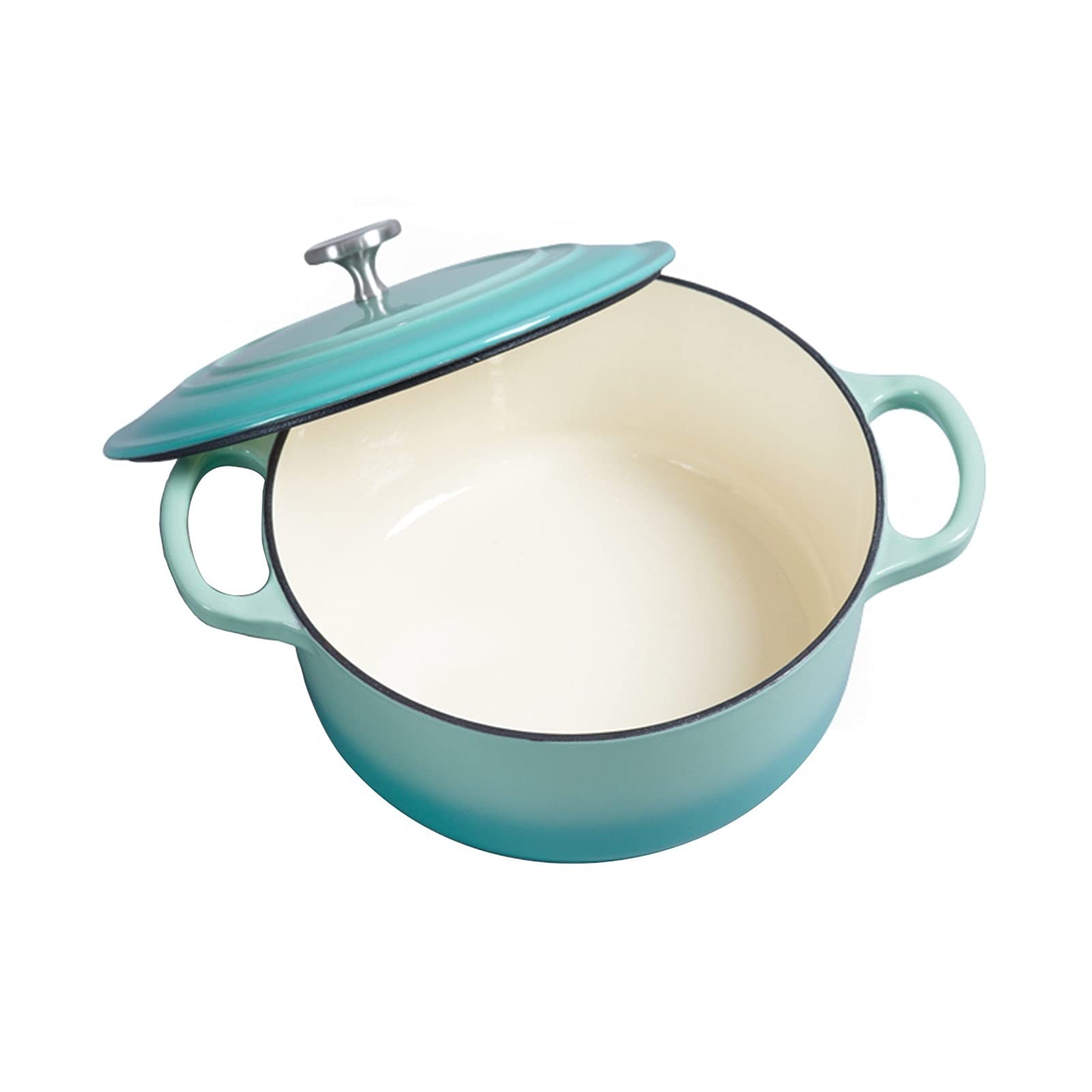 3.6 Quart Cast Iron Dutch Oven - Round Cocotte with Lid, Enameled for Even Heat Distribution (Serves 5) | Perfect for Braising, Stewing & Baking Bread