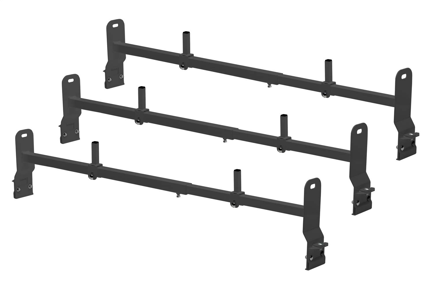 Black Van Rack 3-Piece Set - Clamp-On Installation for Cargo Organization