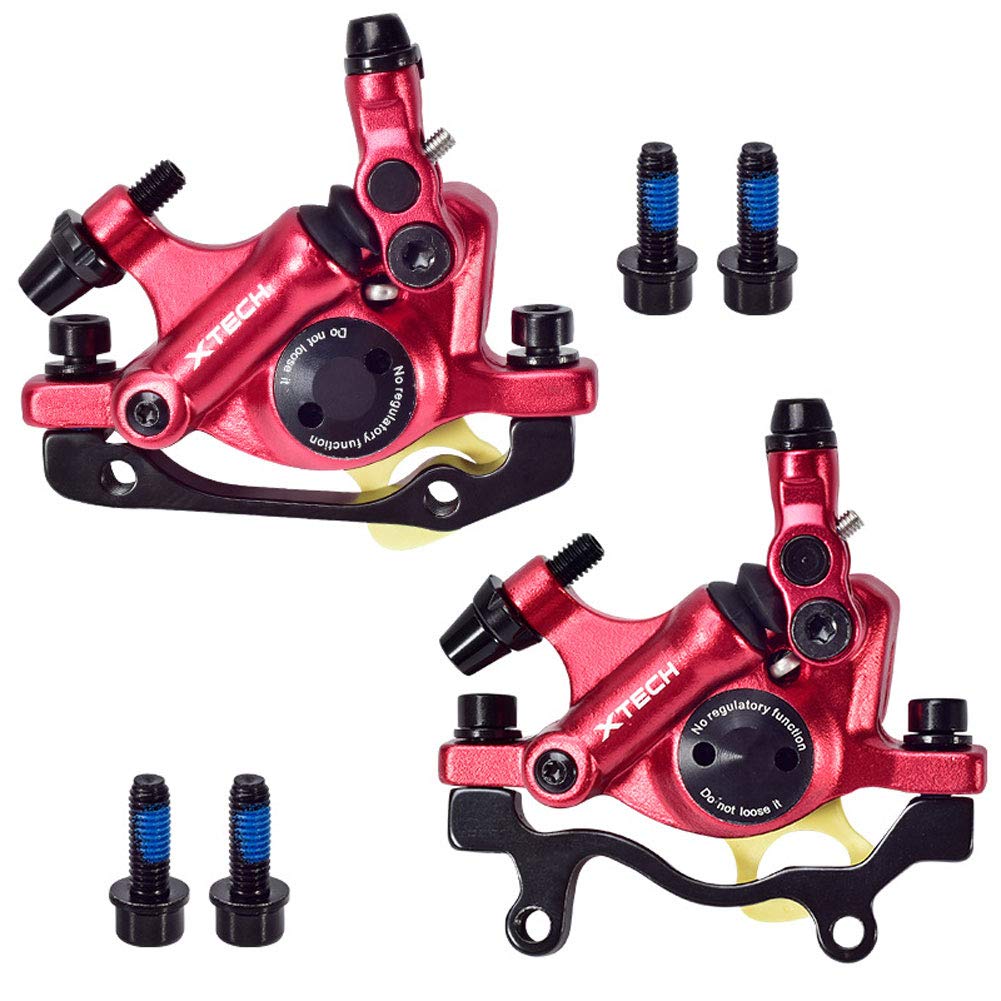 Premium Hydraulic Disc Brake Set for Mountain & Road Bikes - MTB/Road Bicycle Cable Pull Hydraulic Brake System with Clamp (Red) - Ideal for Trail Riding, Commuting & Performance Cycling