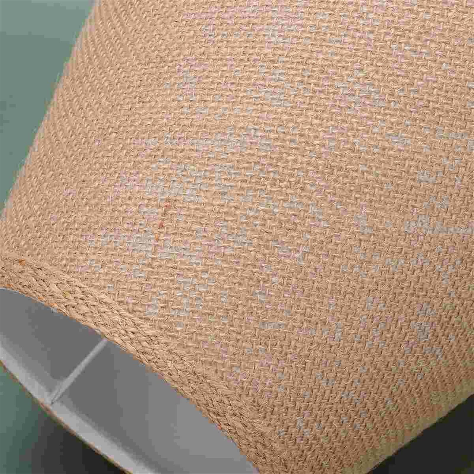 E27 Burlap Cloth Lamp Shade - Rustic Fabric Table Light Cover for Living Room & Bedroom - Khaki Lampshade for Cozy Home Decor & Farmhouse Style Lighting