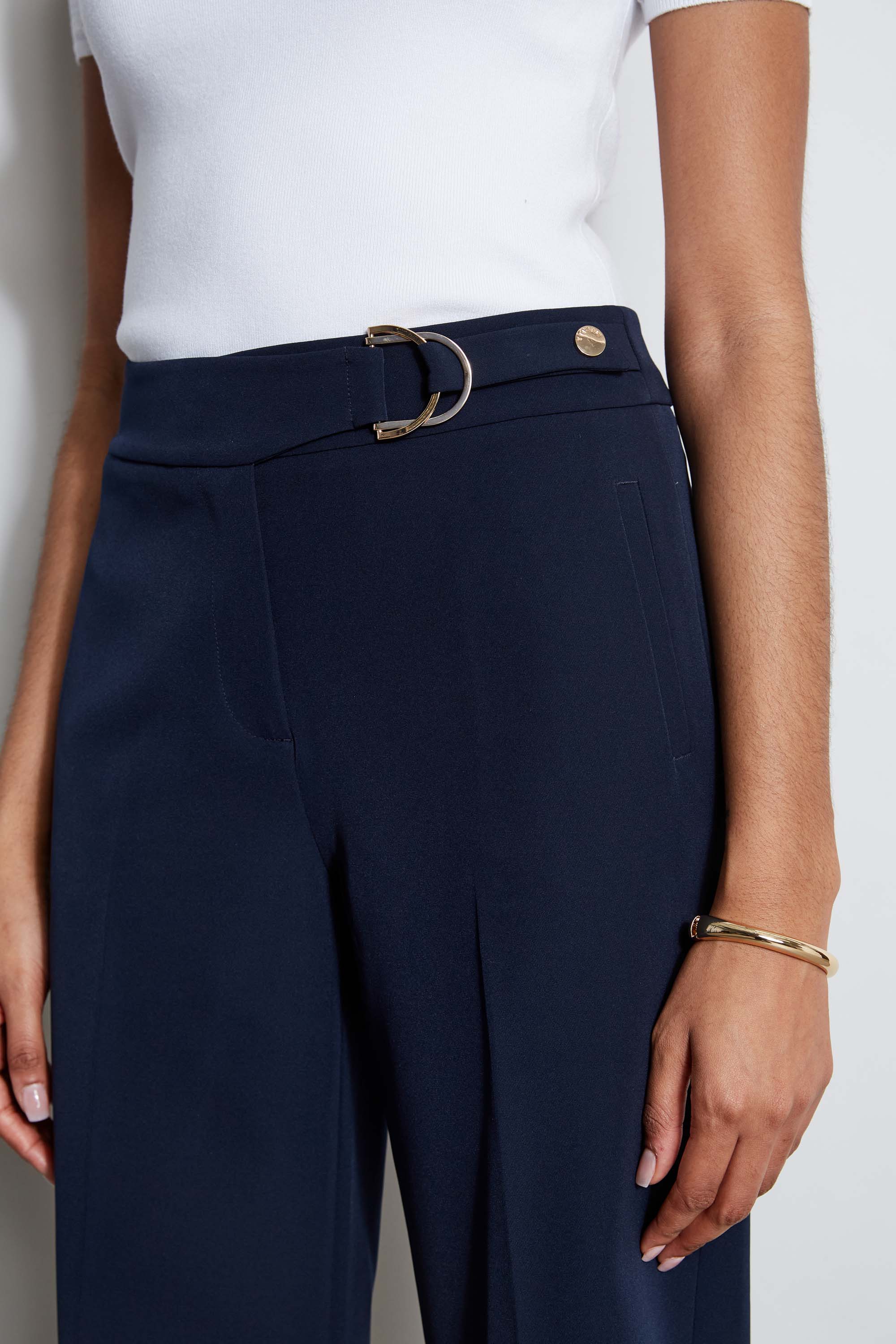 Tahari Women's Cropped Wide Leg Pants - High Waisted Comfortable Trousers for Work, Office & Casual Wear | Perfect for Business Attire & Everyday Outfits