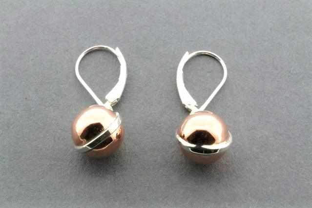 Stylish Copper & Silver Ball Earrings for Women - Trendy Hoop Earrings for Everyday Wear & Special Occasions