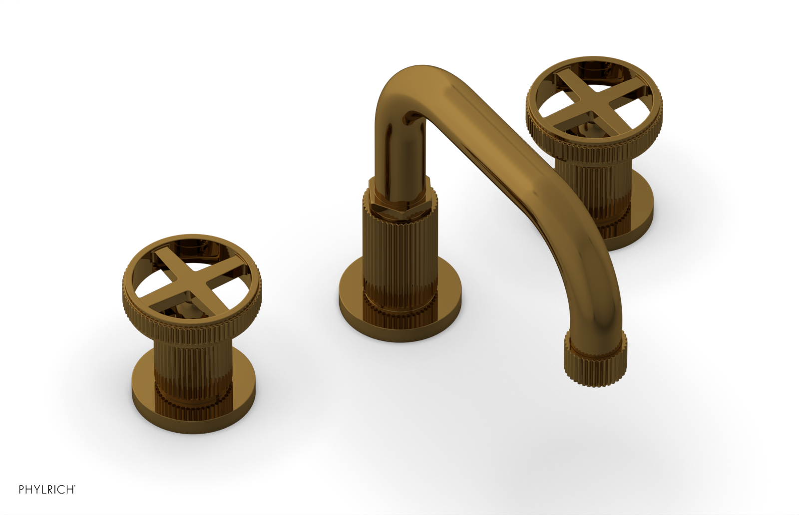 DUSTRIE Widespread Bathroom Faucet - Cross Handle Design, Grooved 370 03 - Perfect for Modern Bathroom Sinks and Vanities