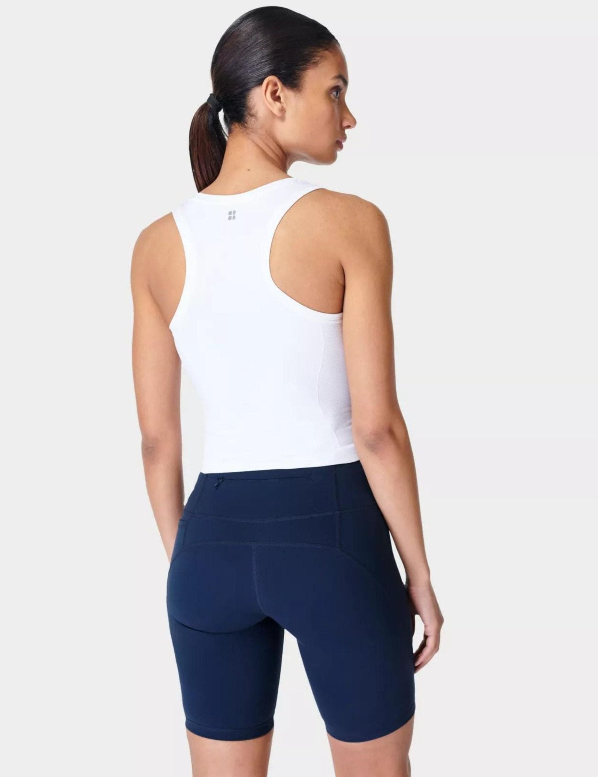 Seamless Gym Vest for Women - Breathable Workout Top for Running, Yoga & Fitness - White